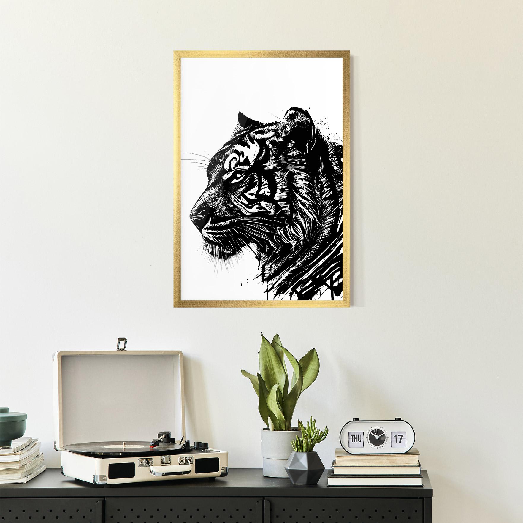 Plakat w Ramie Tiger Profile mockup 2