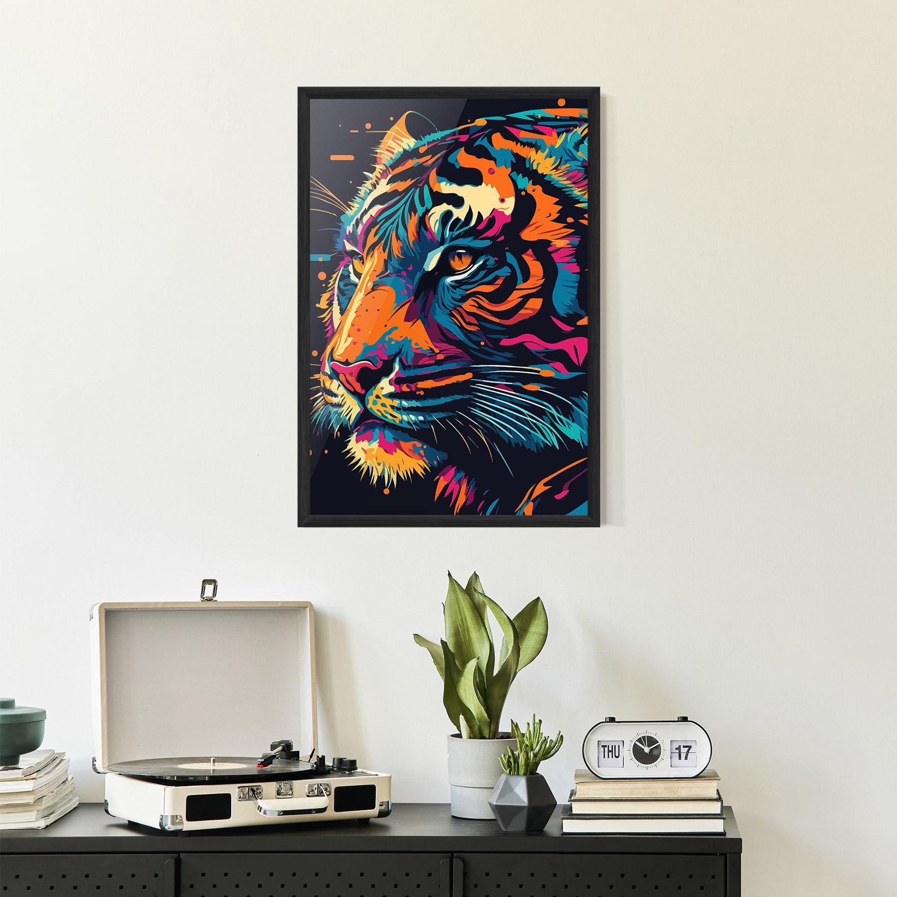 Plakat w Ramie Colorful Tiger mockup 2