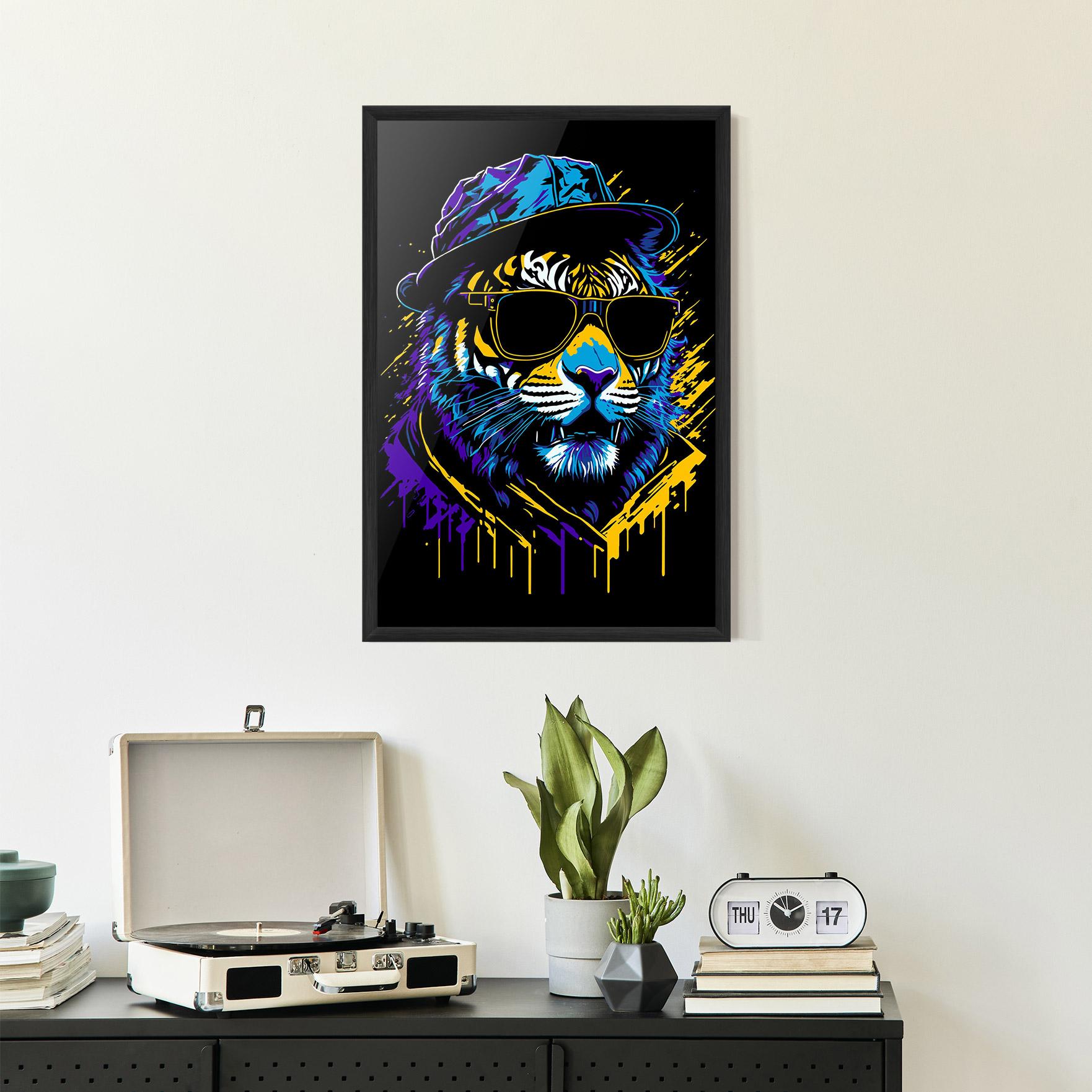 Plakat w Ramie Glasses Tiger mockup 2
