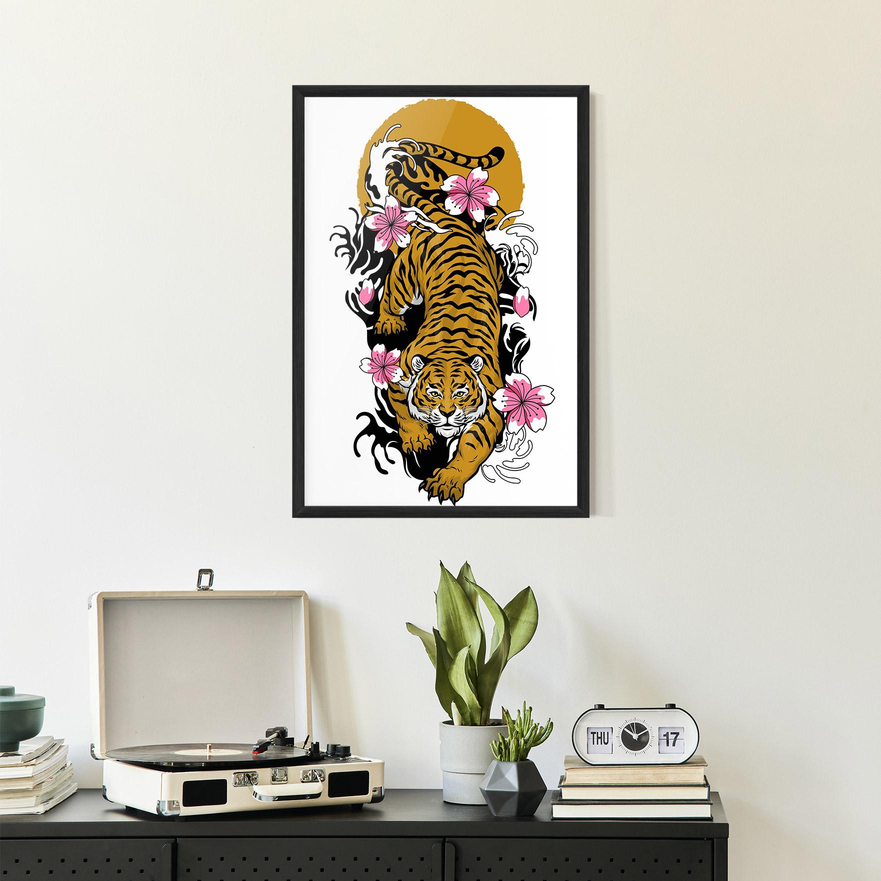 Plakat w Ramie Japanese Style Tiger mockup 2