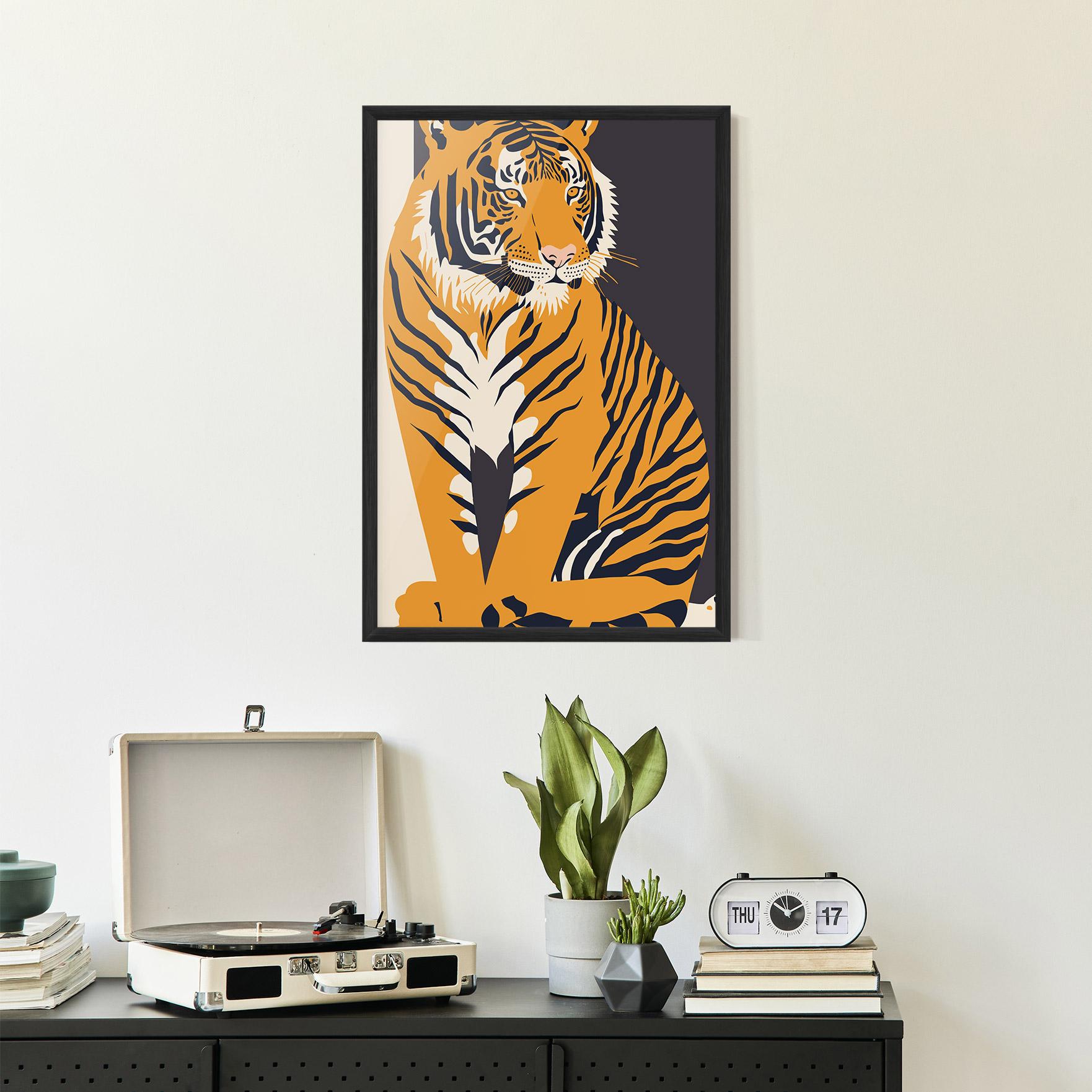 Plakat w Ramie Orange Tiger mockup 2