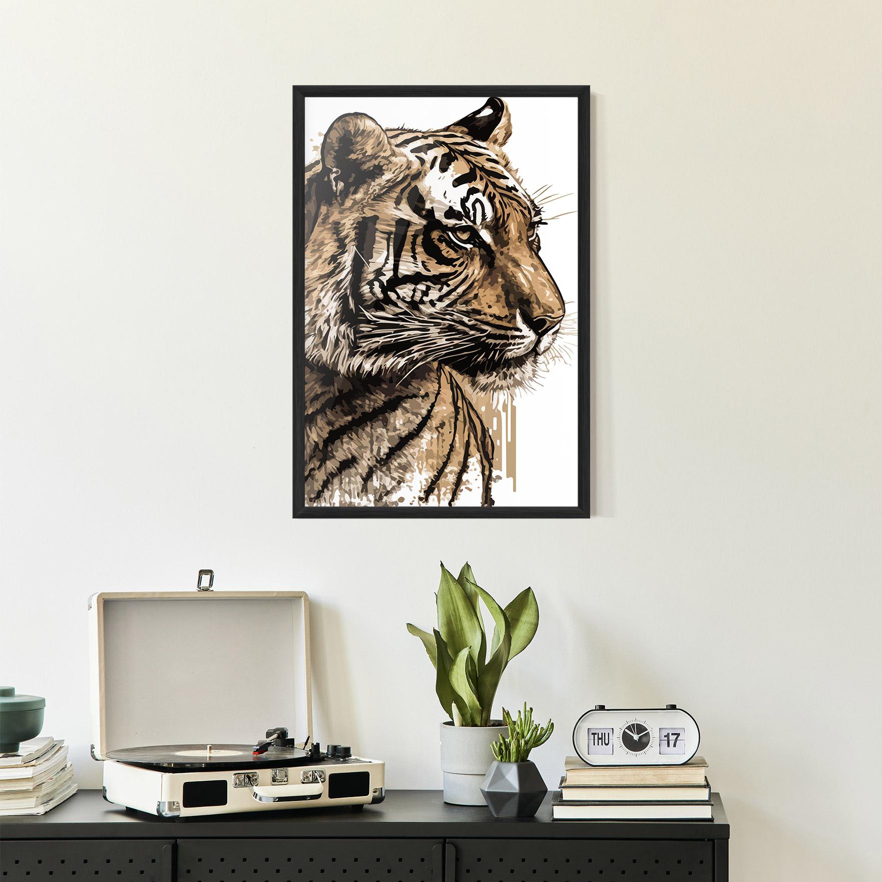 Plakat w Ramie Pretty Tiger Art mockup 2