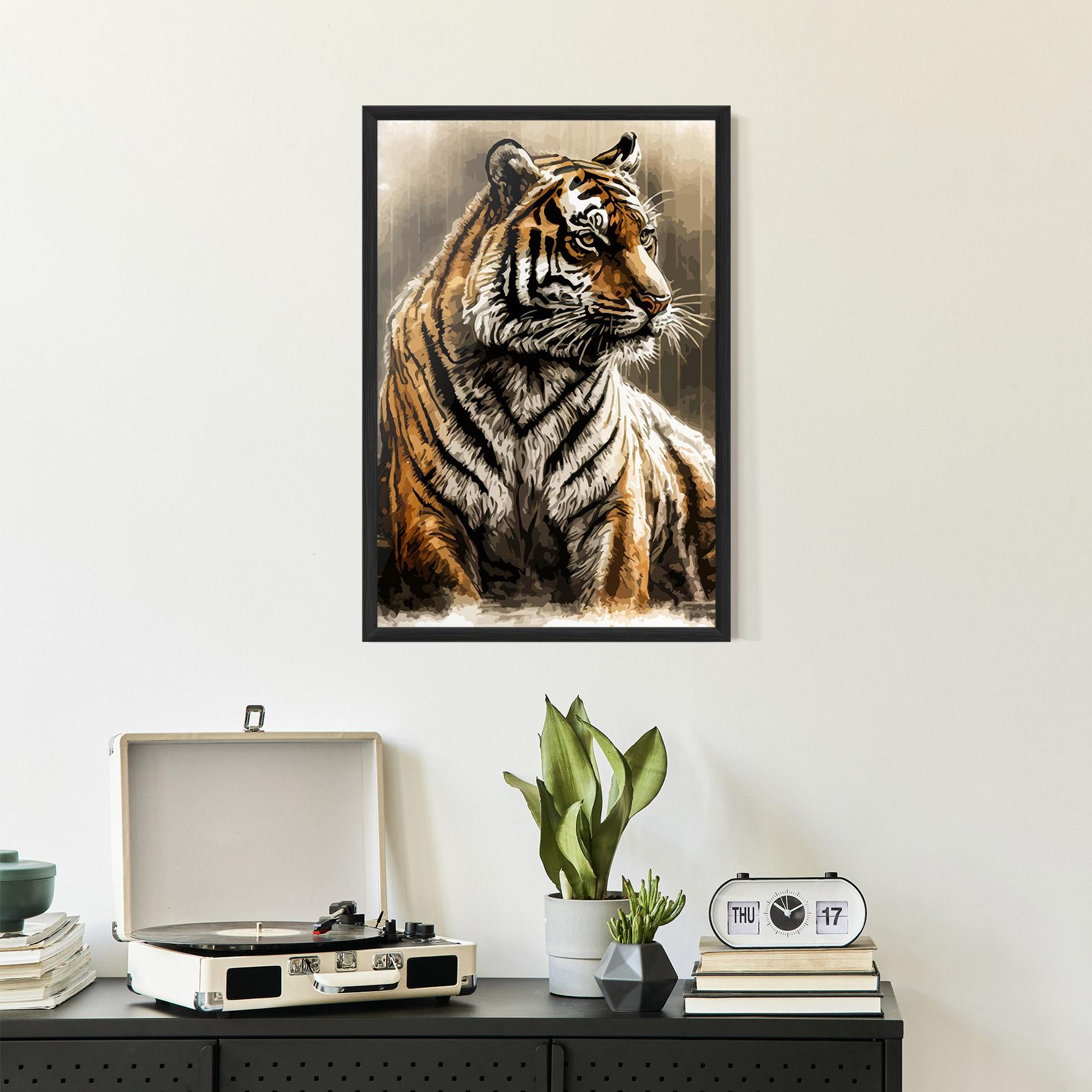 Plakat w Ramie Rain Tiger mockup 2