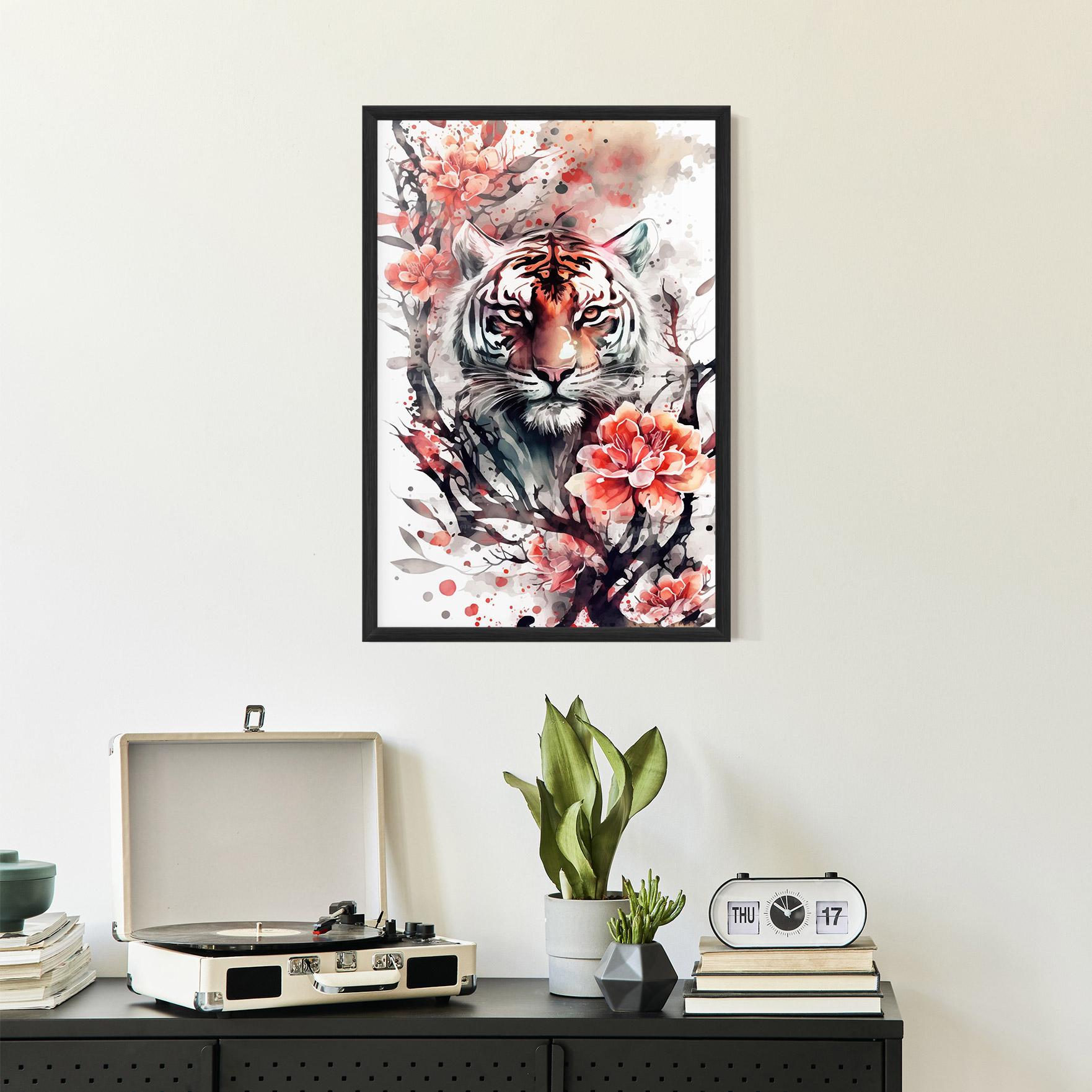 Plakat w Ramie Red Tiger mockup 2