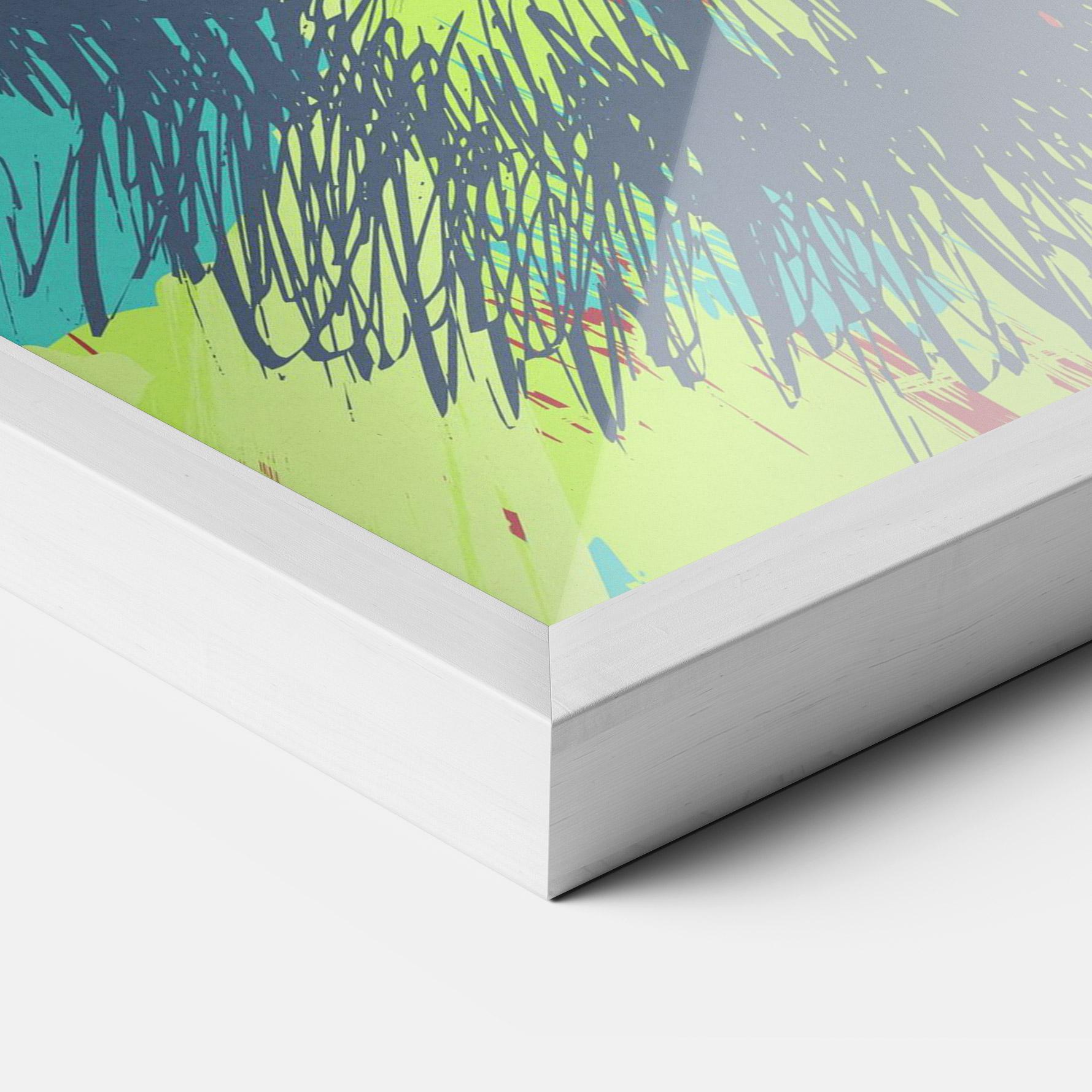 Plakat w Ramie Blue Green Tiger mockup 3