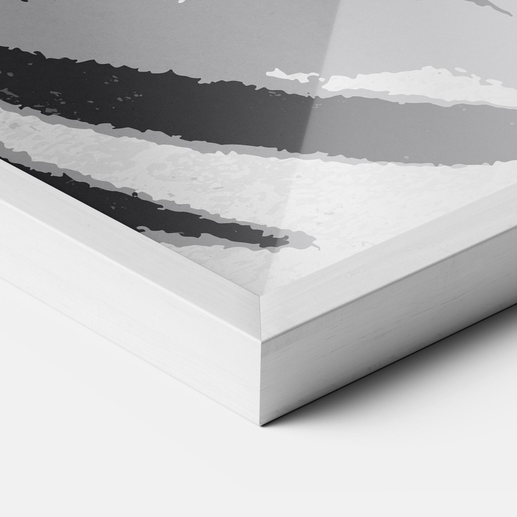 Plakat w Ramie Grey Tiger Head mockup 3