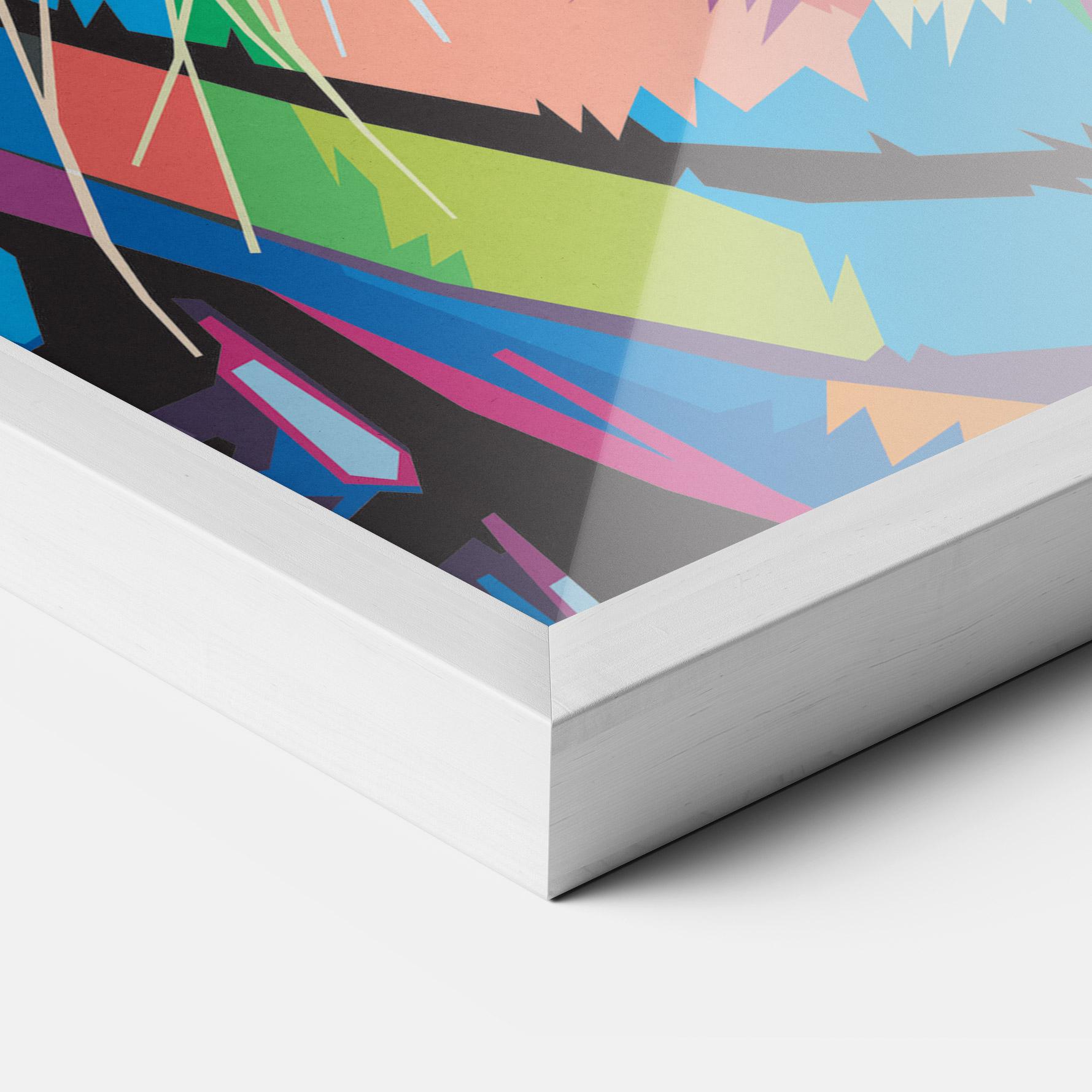 Plakat w Ramie Mix Color Tiger mockup 3