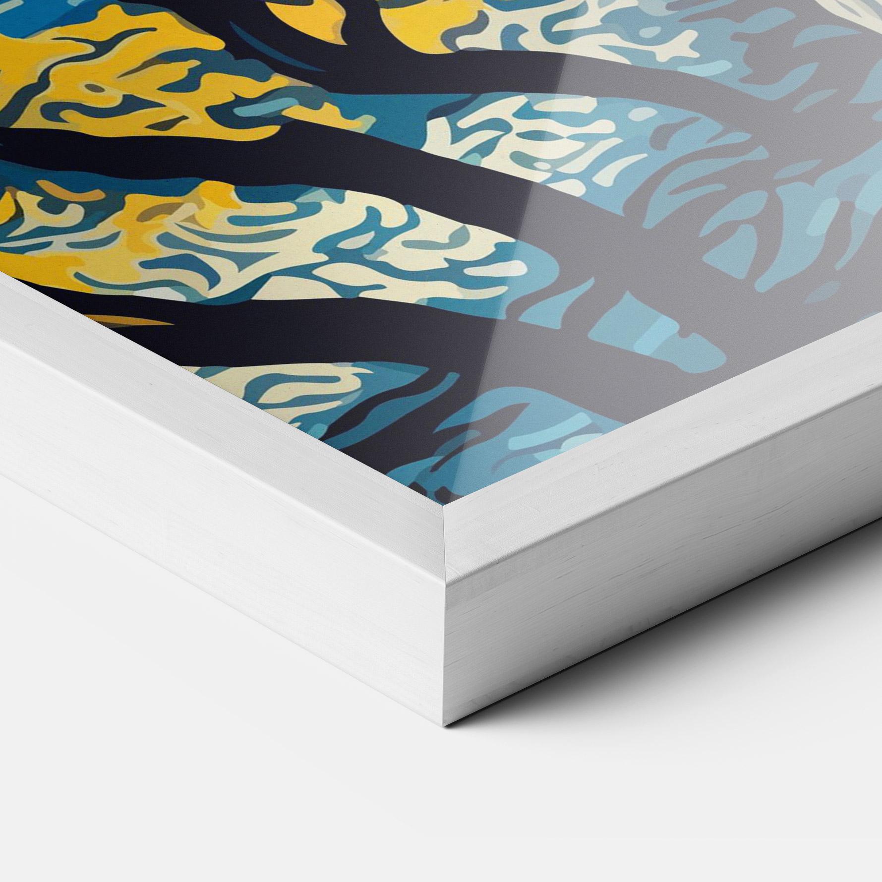 Plakat w Ramie Tiger Blue Painting mockup 3