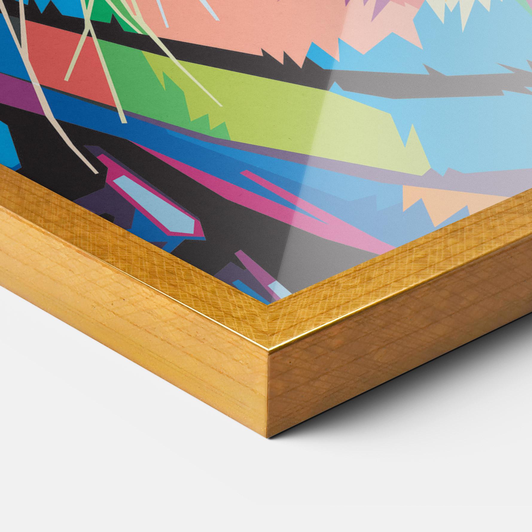 Plakat w Ramie Mix Color Tiger mockup 3