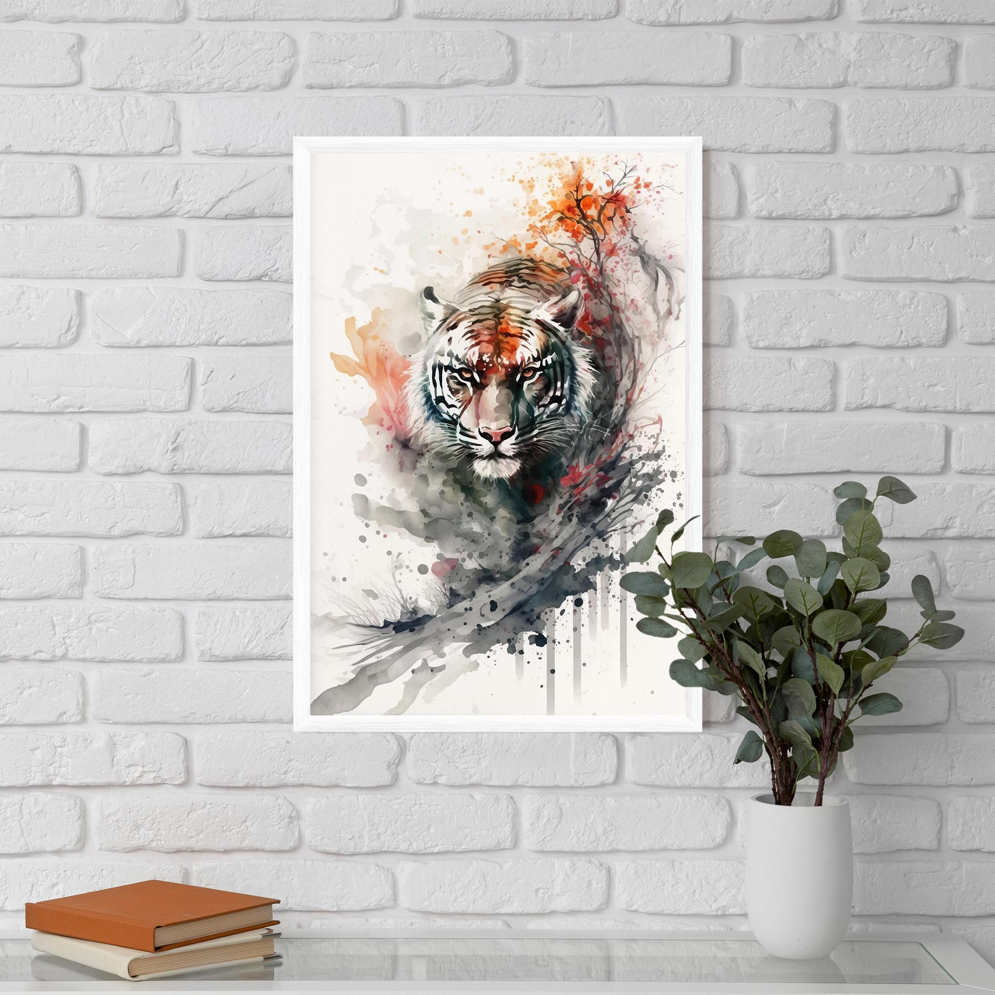 Plakat w Ramie Beautiful Tiger Art mockup 5