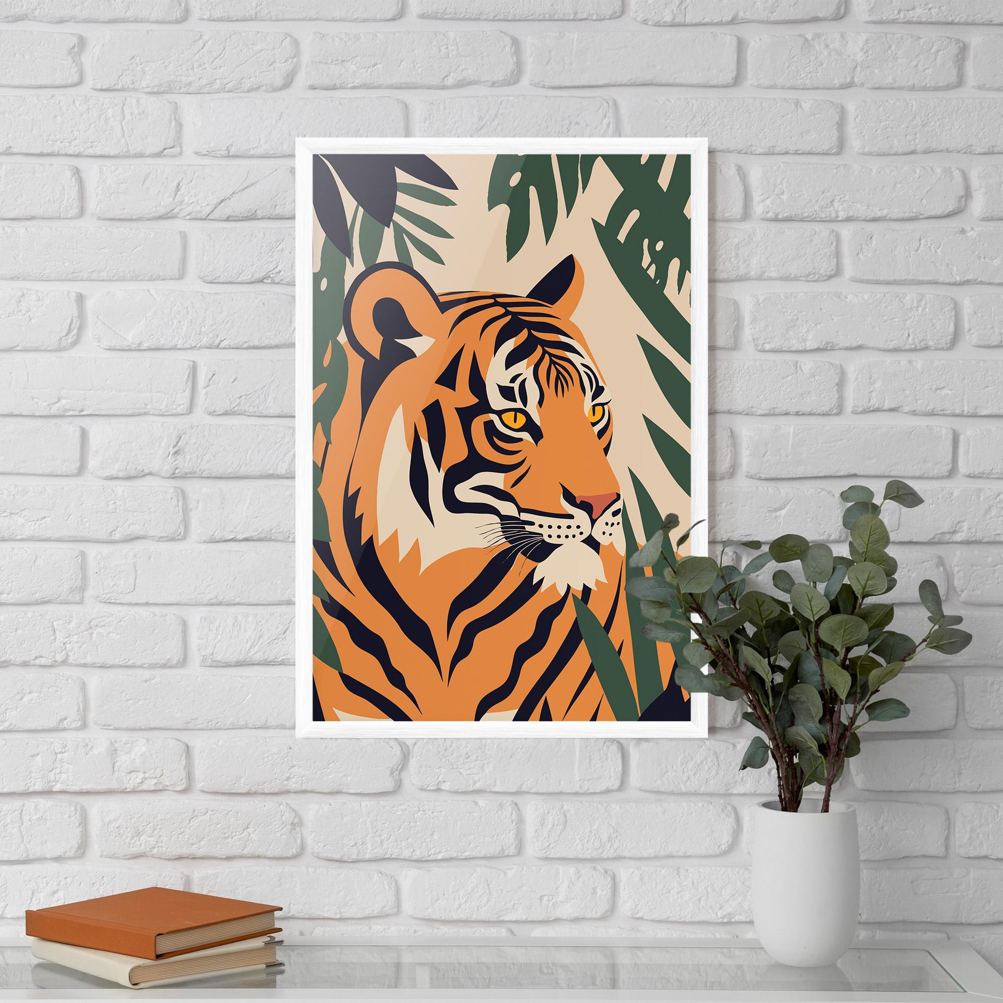 Plakat w Ramie Cartoon Style Tiger mockup 5