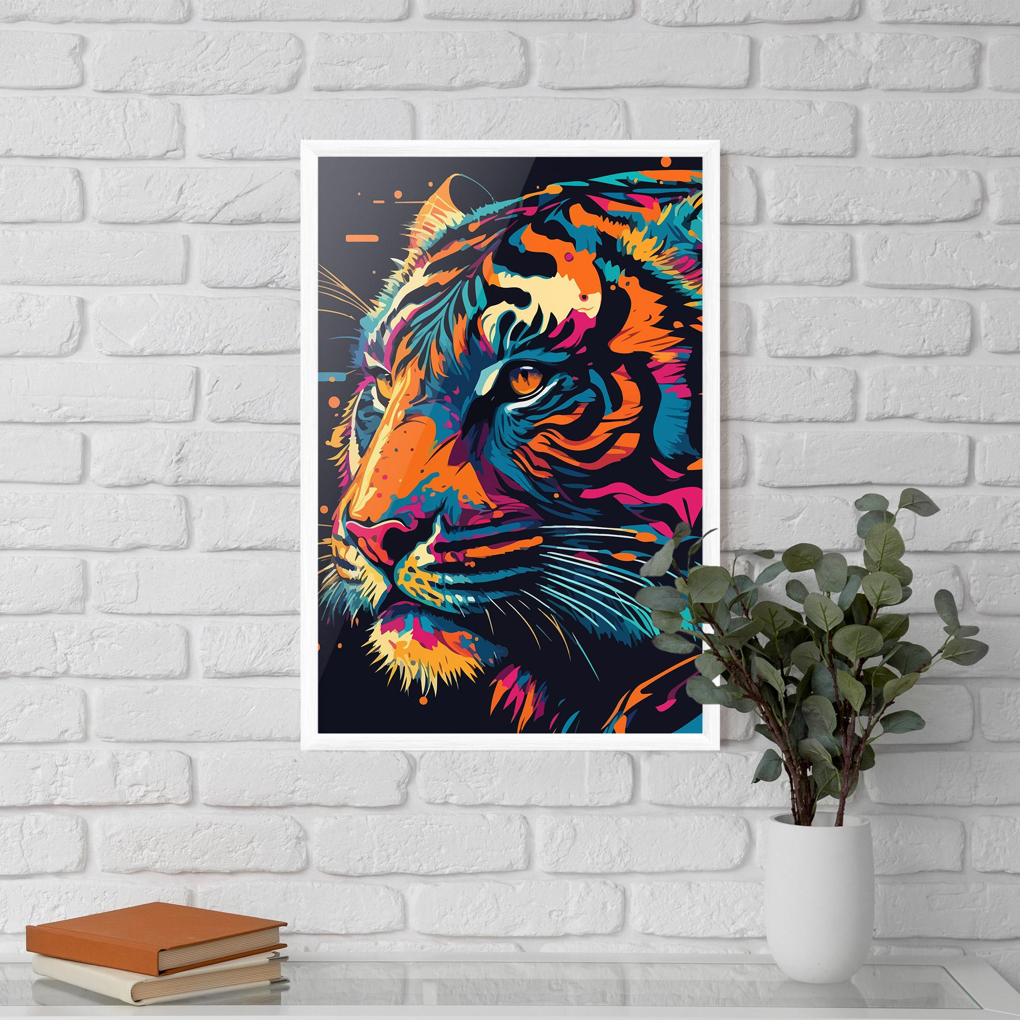 Plakat w Ramie Colorful Tiger mockup 5