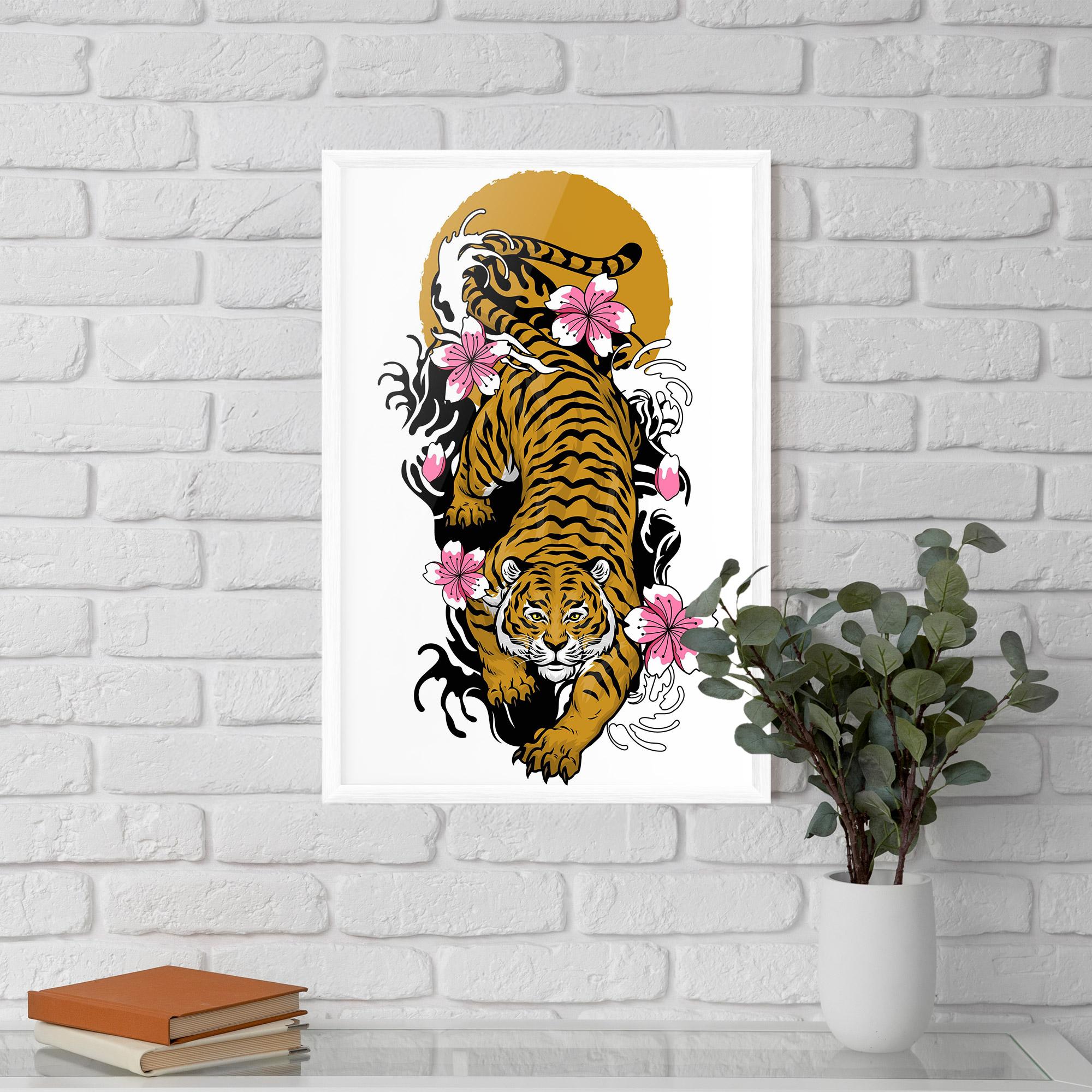 Plakat w Ramie Japanese Style Tiger mockup 5