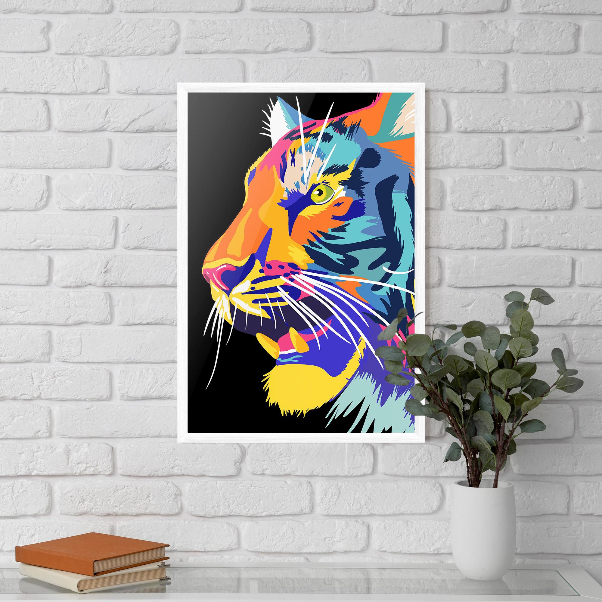 Plakat w Ramie Pretty Colorful Tiger mockup 5