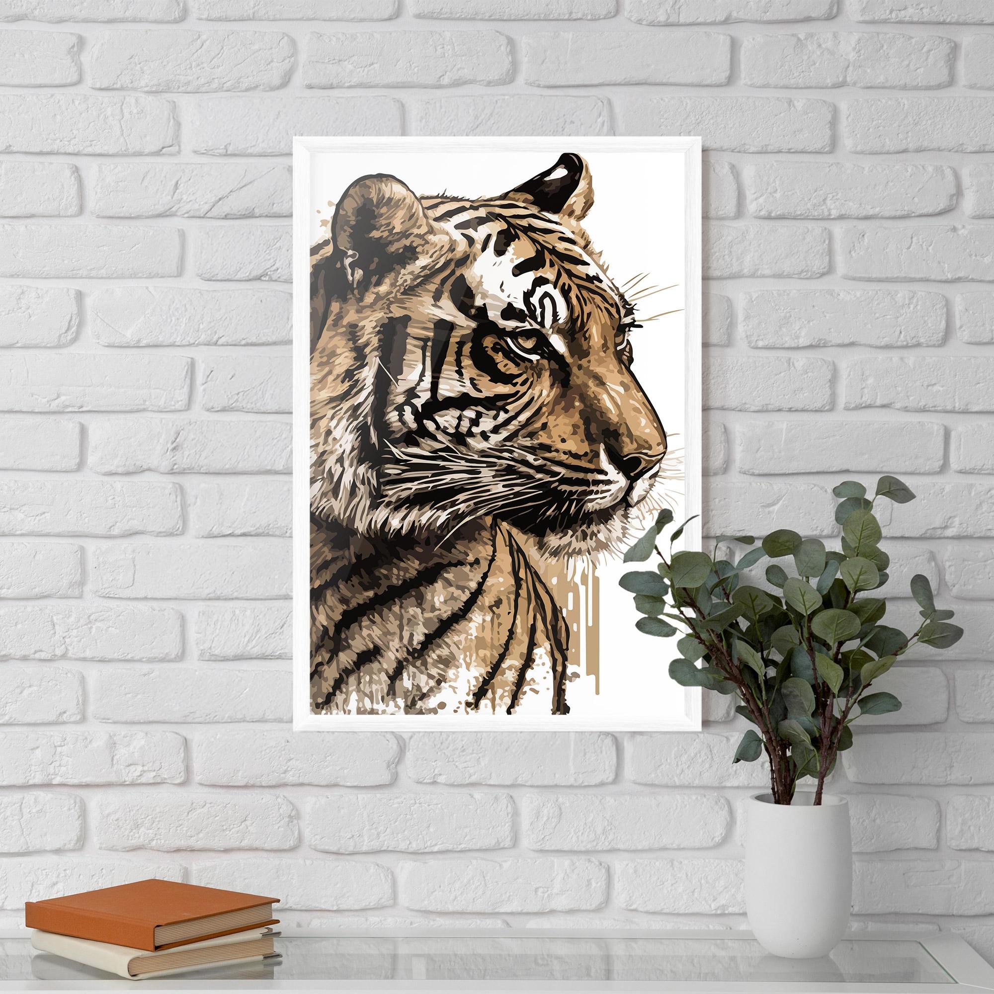 Plakat w Ramie Pretty Tiger Art mockup 5