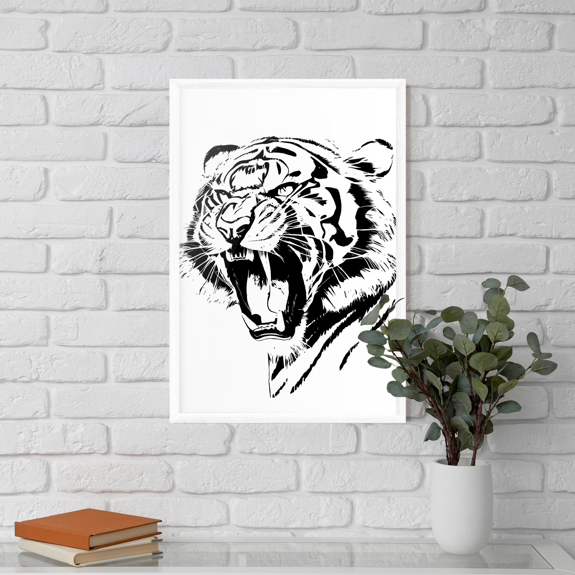 Plakat w Ramie Roaring Tiger mockup 5