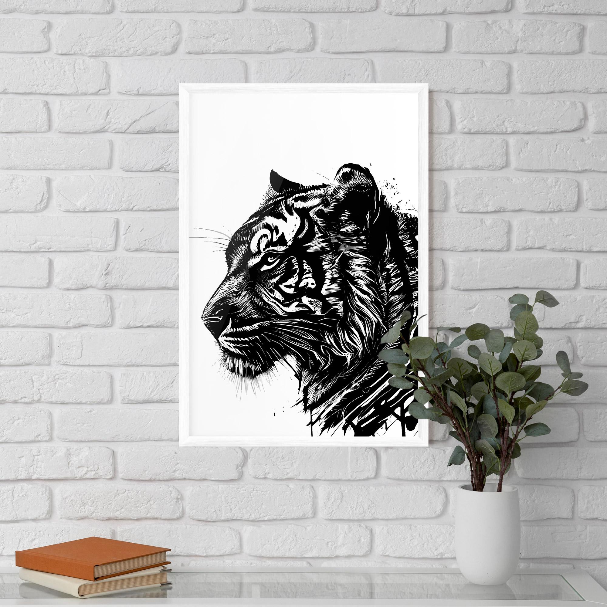 Plakat w Ramie Tiger Profile mockup 5