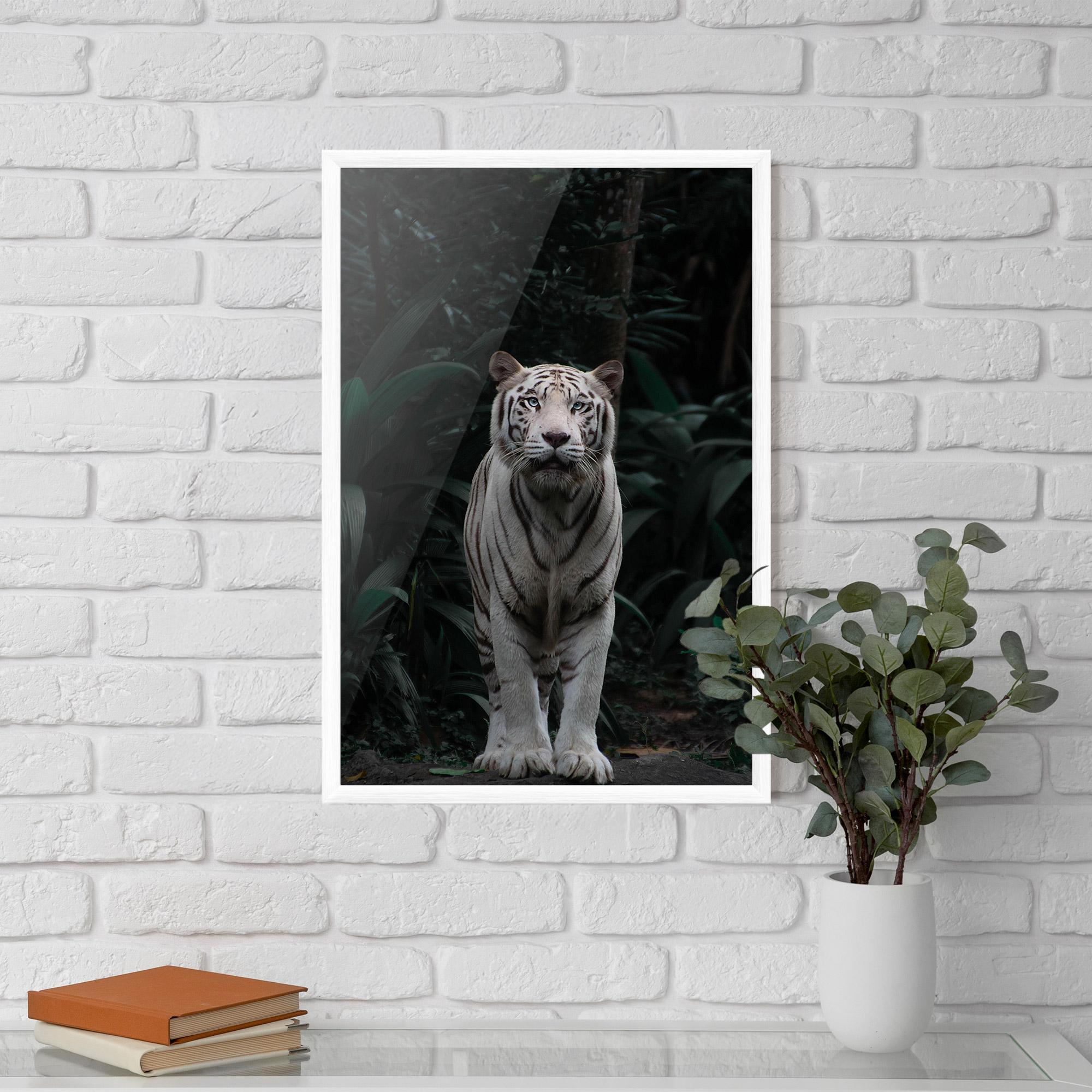 Plakat w Ramie White Tiger mockup 5