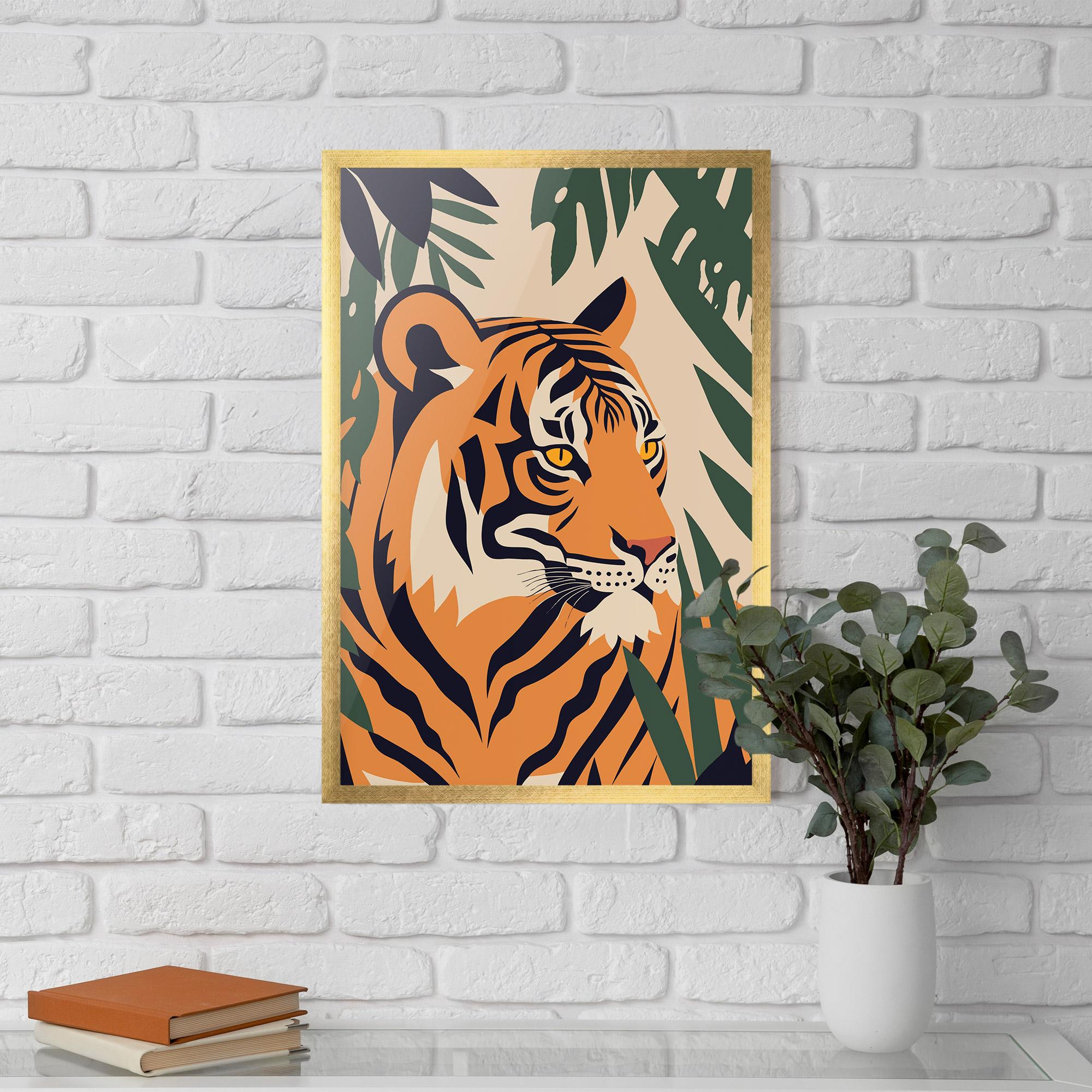 Plakat w Ramie Cartoon Style Tiger mockup 5