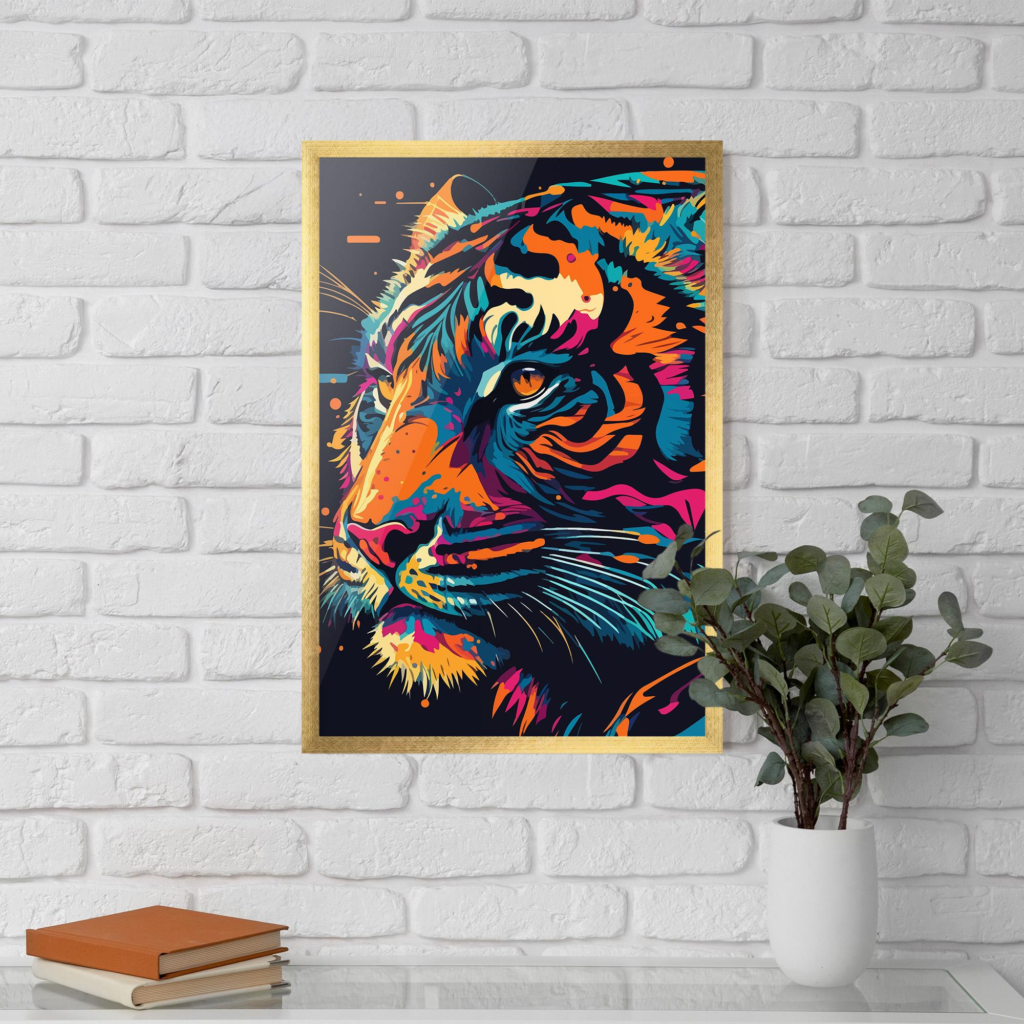 Plakat w Ramie Colorful Tiger mockup 5