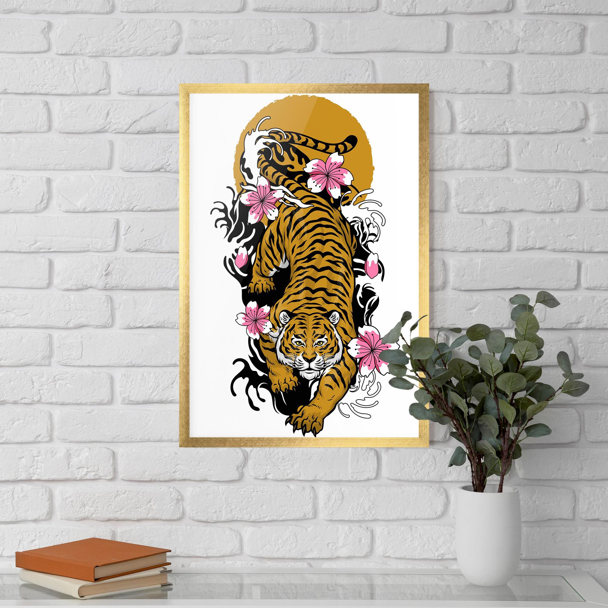 Plakat w Ramie Japanese Style Tiger mockup 5