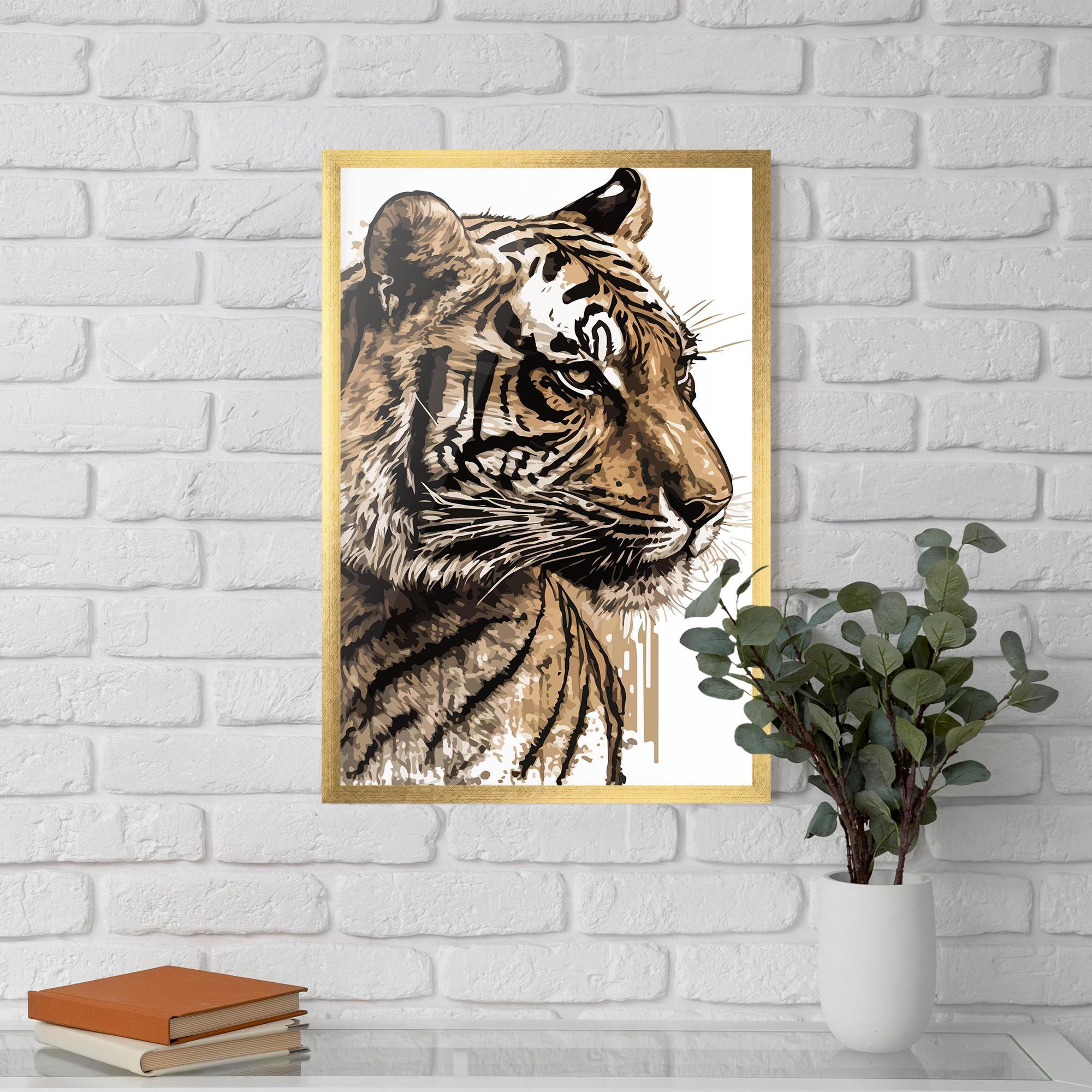 Plakat w Ramie Pretty Tiger Art mockup 5