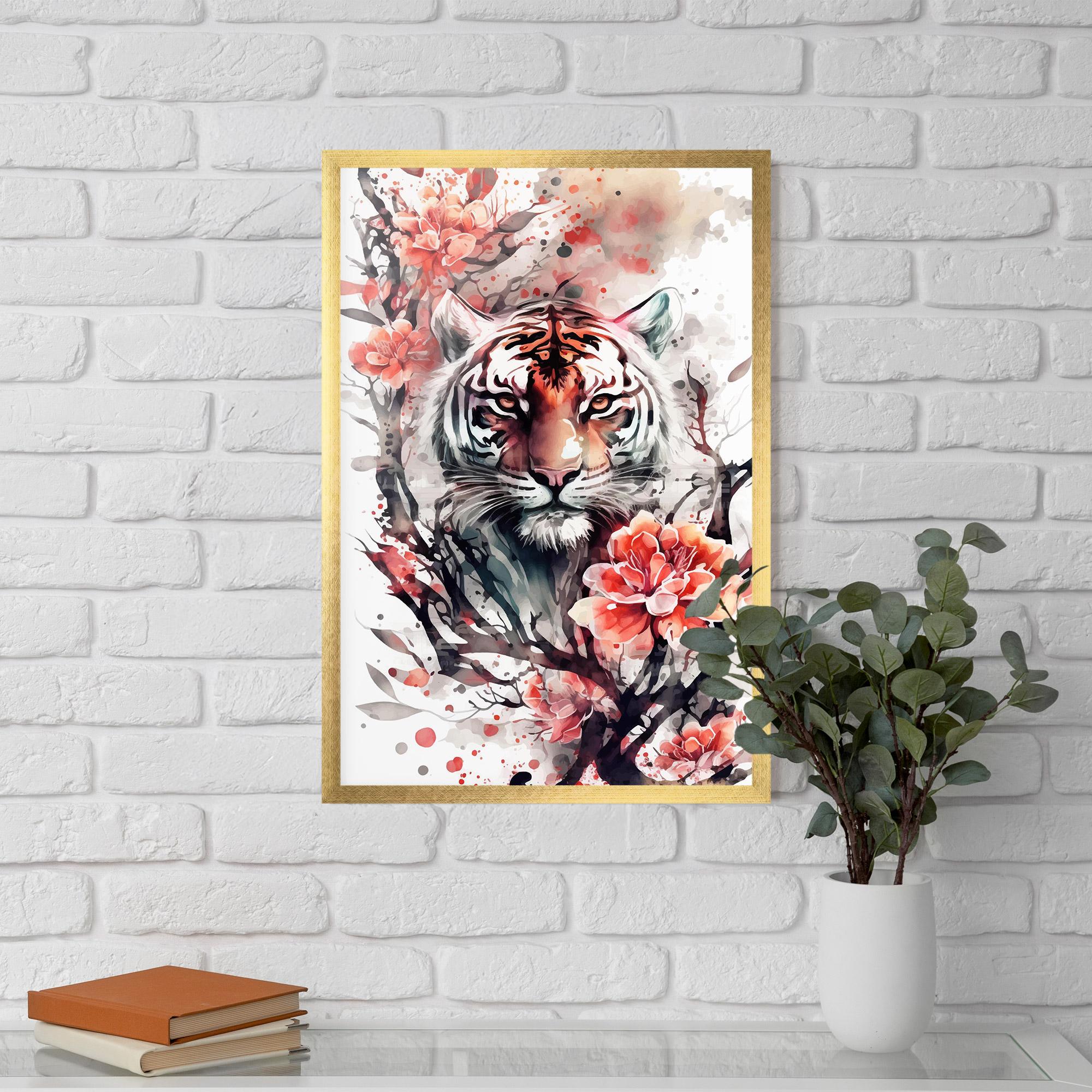 Plakat w Ramie Red Tiger mockup 5
