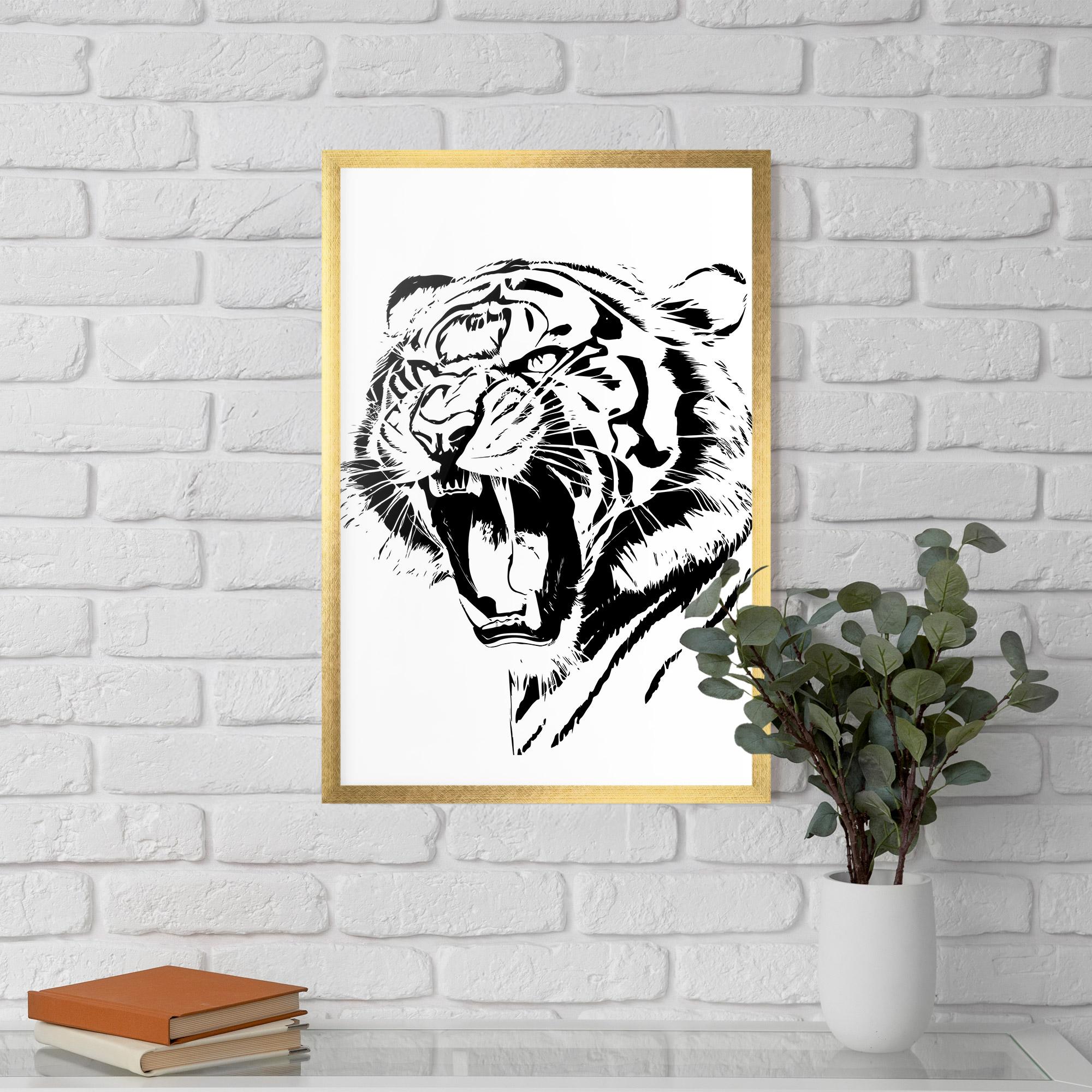 Plakat w Ramie Roaring Tiger mockup 5