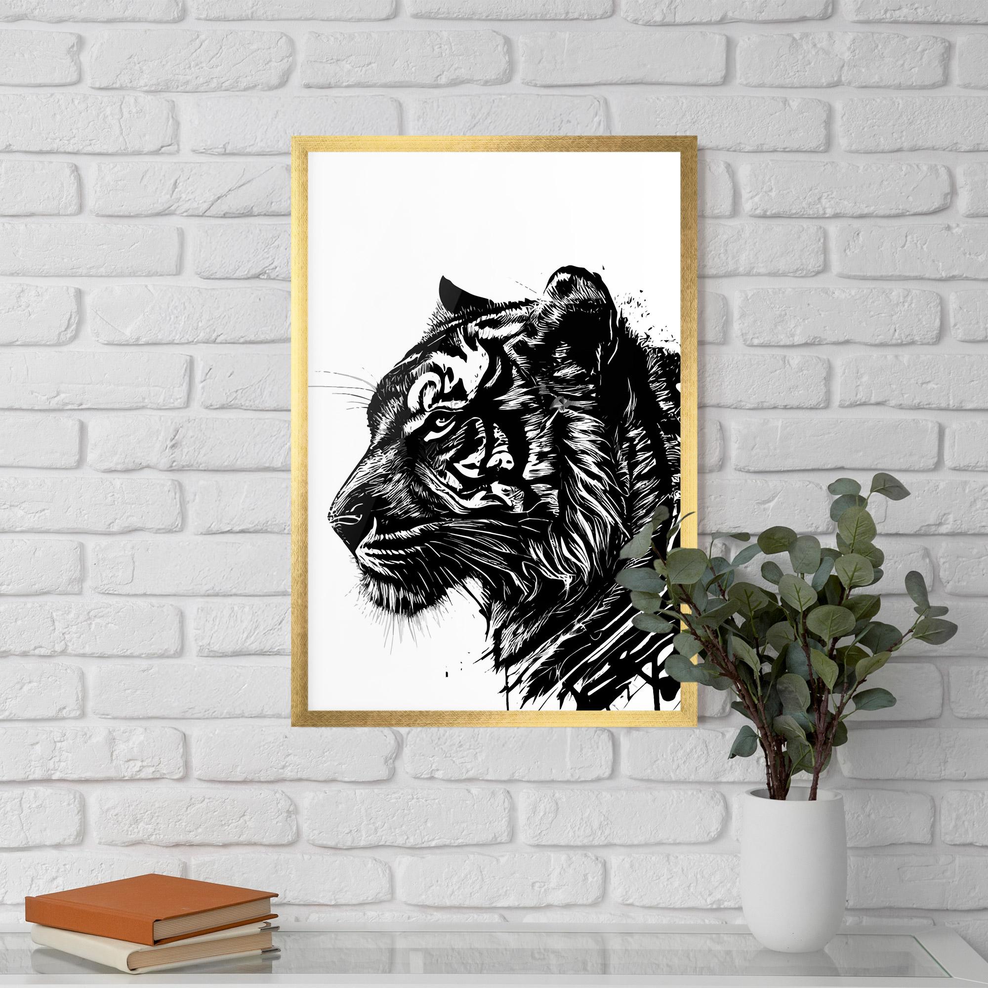 Plakat w Ramie Tiger Profile mockup 5