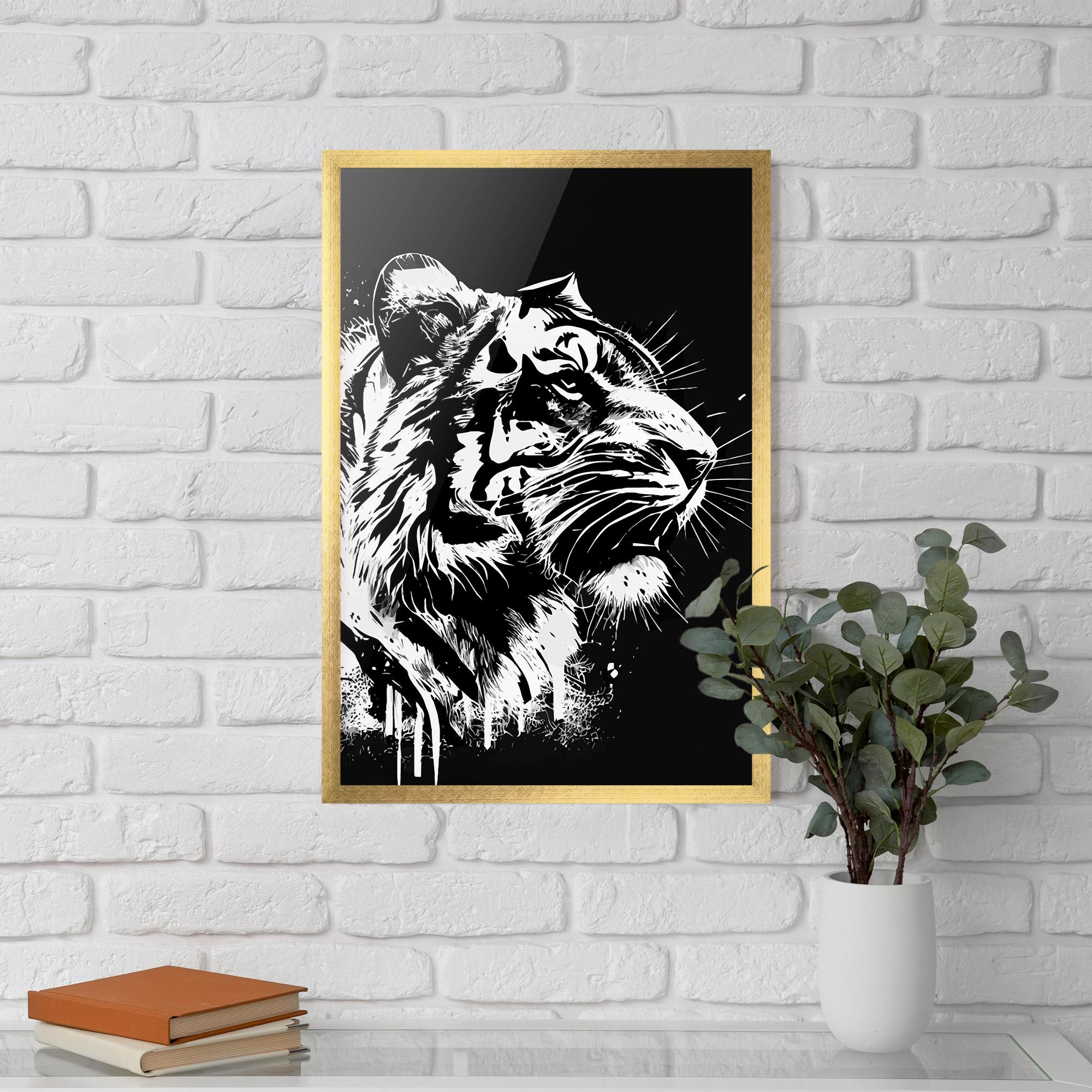 Plakat w Ramie White Ink Tiger mockup 5