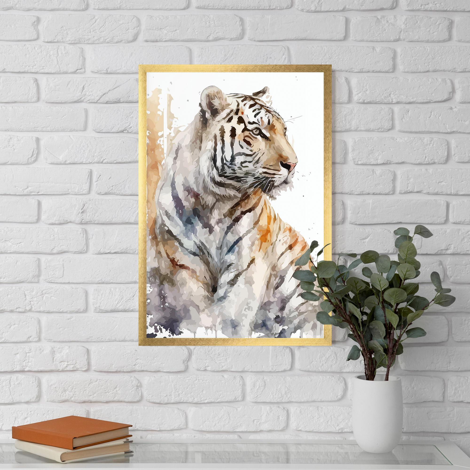 Plakat w Ramie White Tiger Art mockup 5