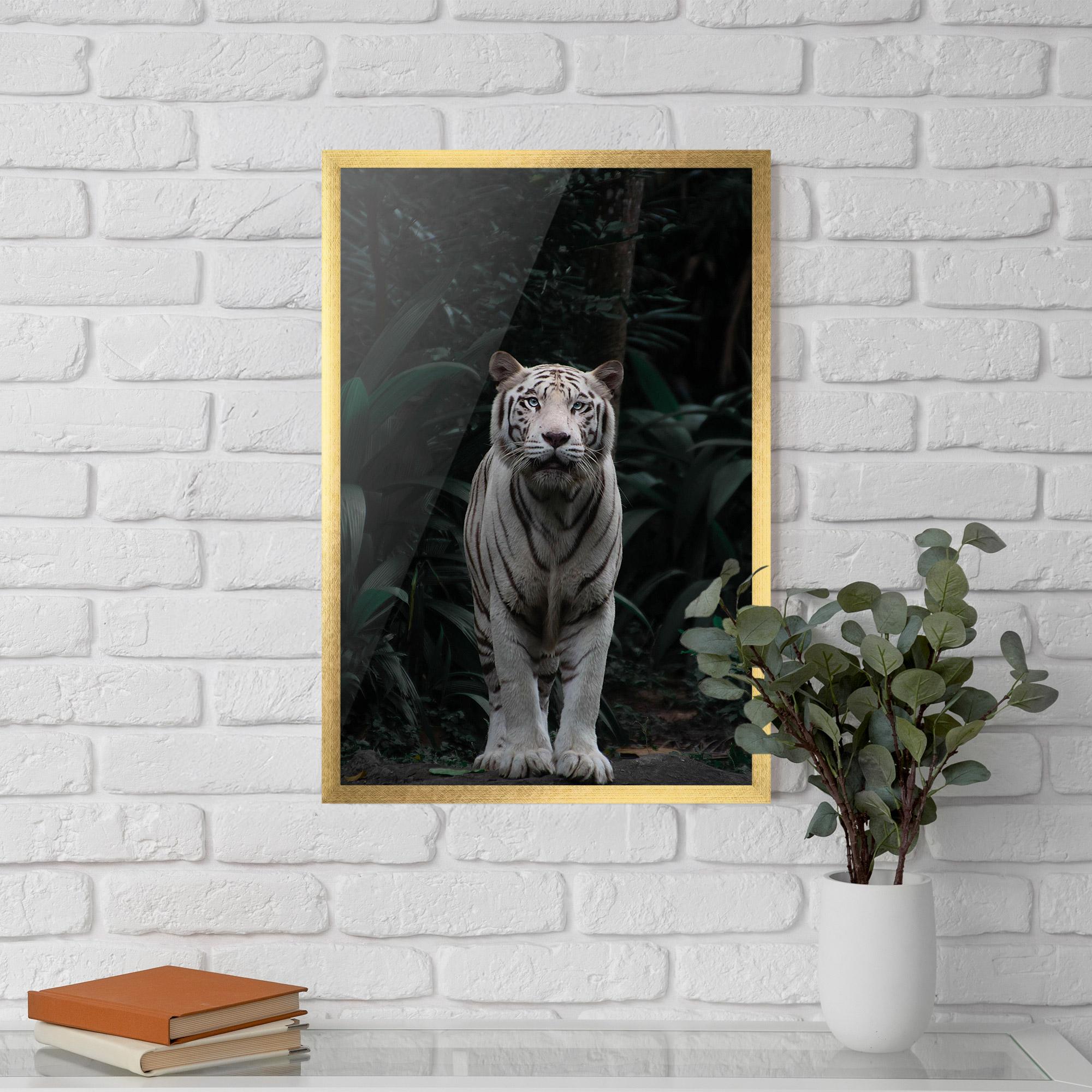 Plakat w Ramie White Tiger mockup 5