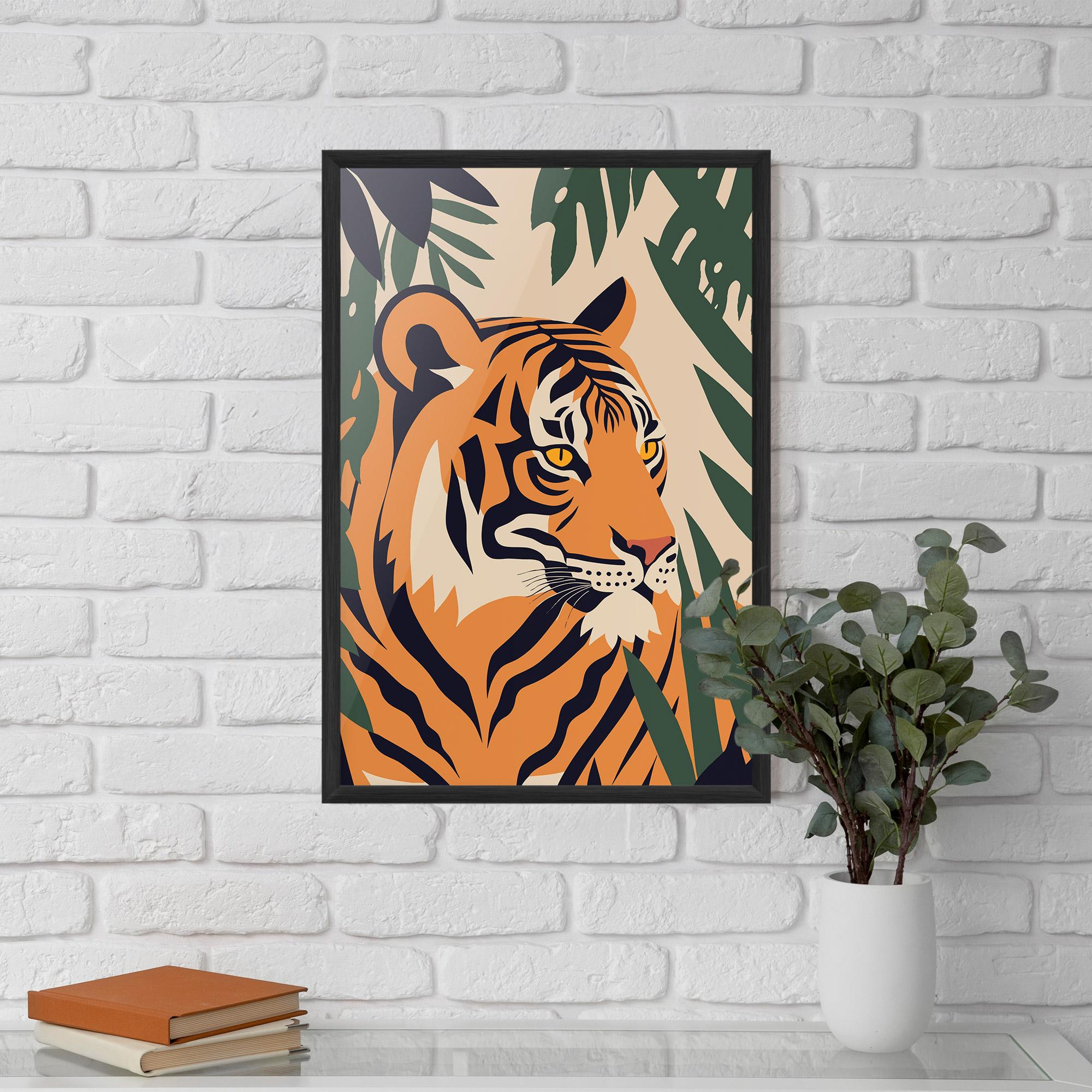 Plakat w Ramie Cartoon Style Tiger mockup 5