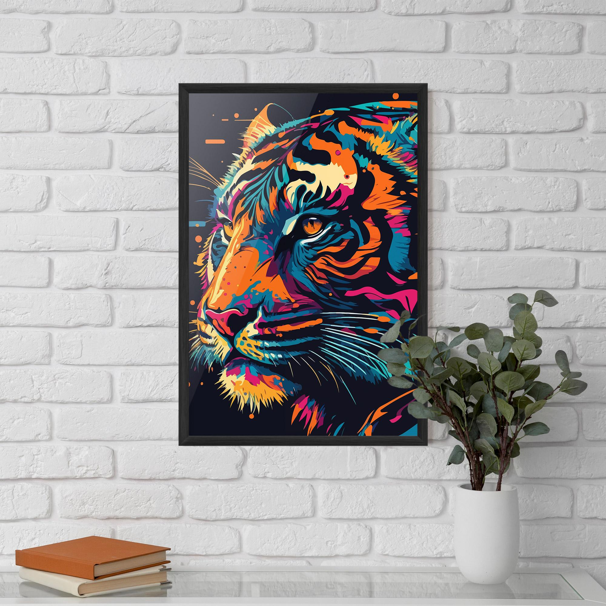 Plakat w Ramie Colorful Tiger mockup 5