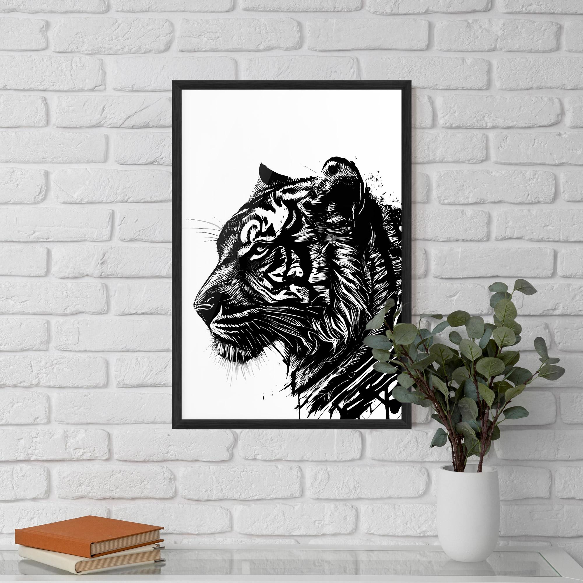 Plakat w Ramie Tiger Profile mockup 5
