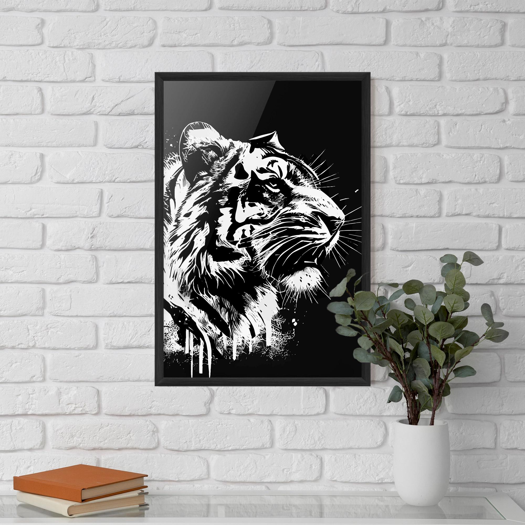 Plakat w Ramie White Ink Tiger mockup 5