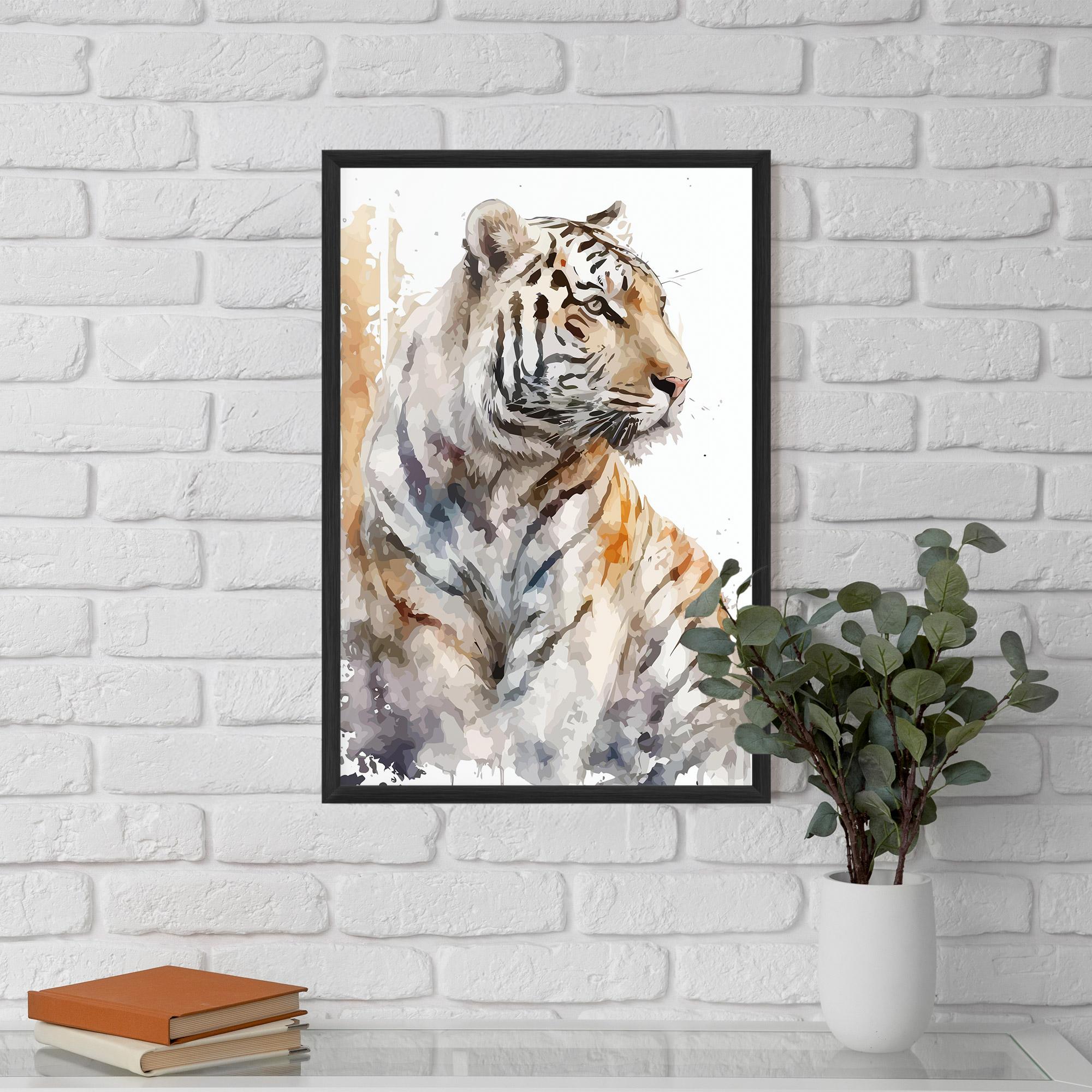 Plakat w Ramie White Tiger Art mockup 5