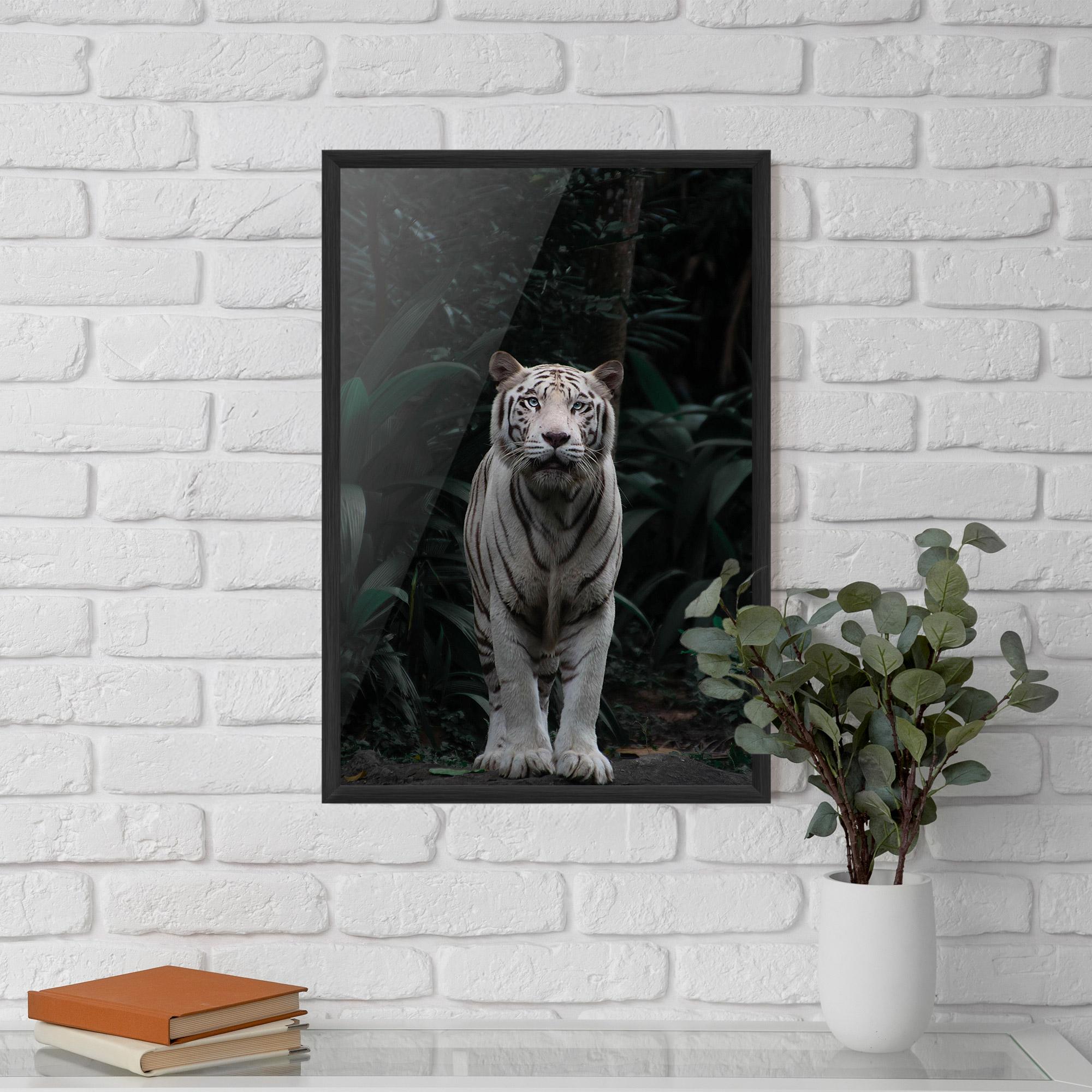 Plakat w Ramie White Tiger mockup 5