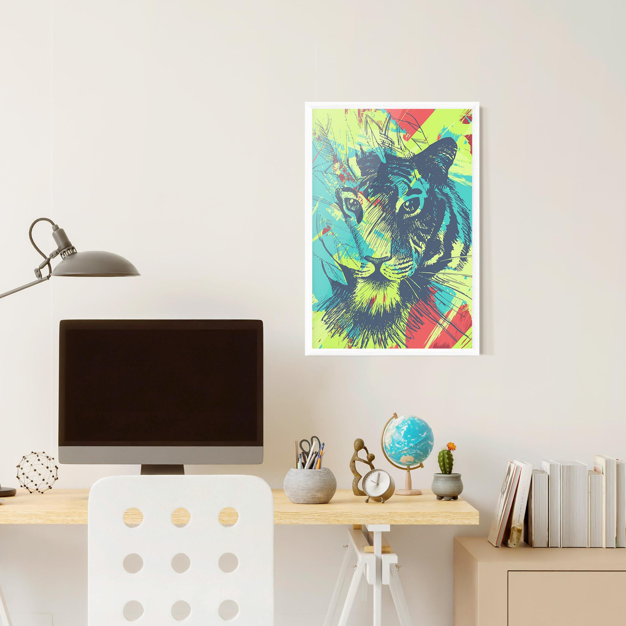 Plakat w Ramie Blue Green Tiger mockup 6