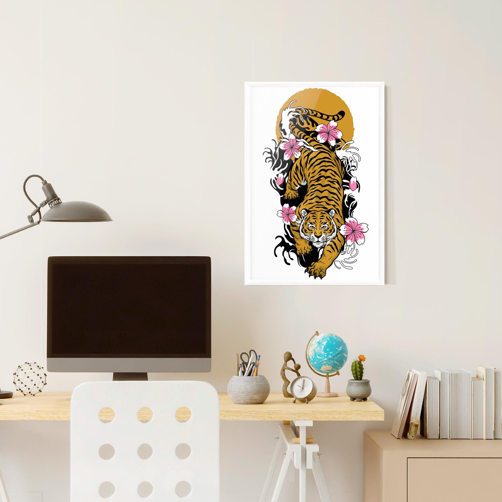 Plakat w Ramie Japanese Style Tiger mockup 6