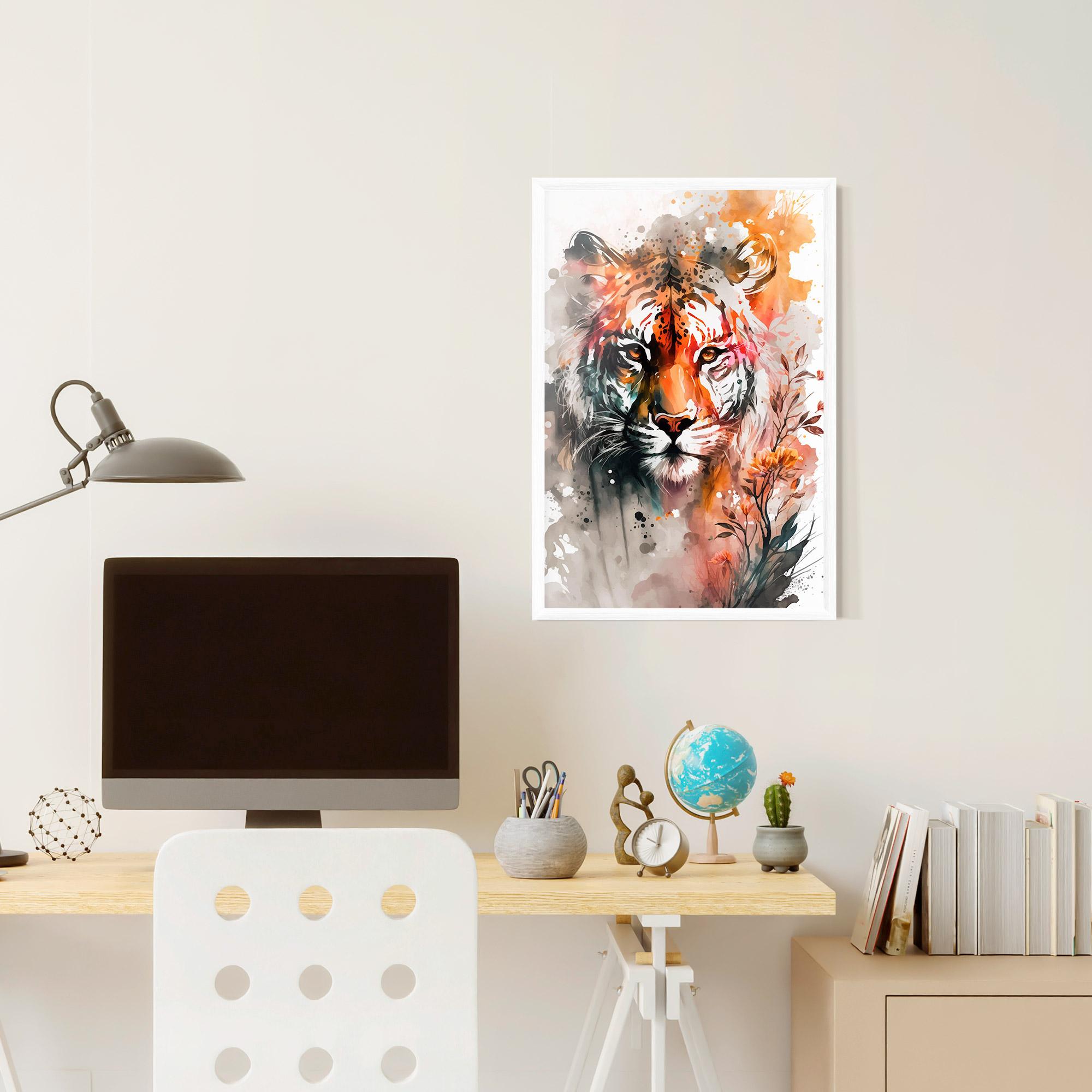Plakat w Ramie Orange Art Tiger mockup 6