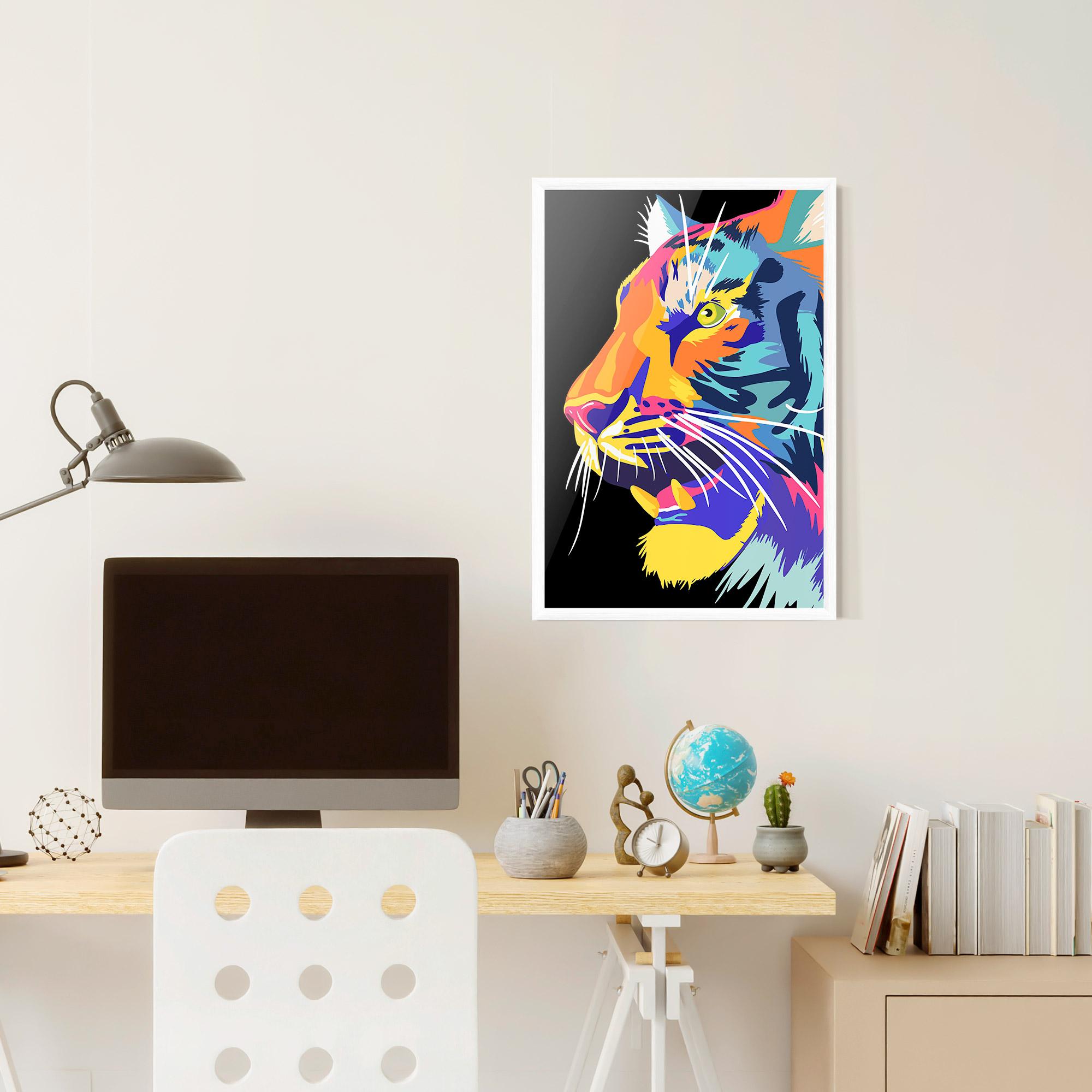 Plakat w Ramie Pretty Colorful Tiger mockup 6