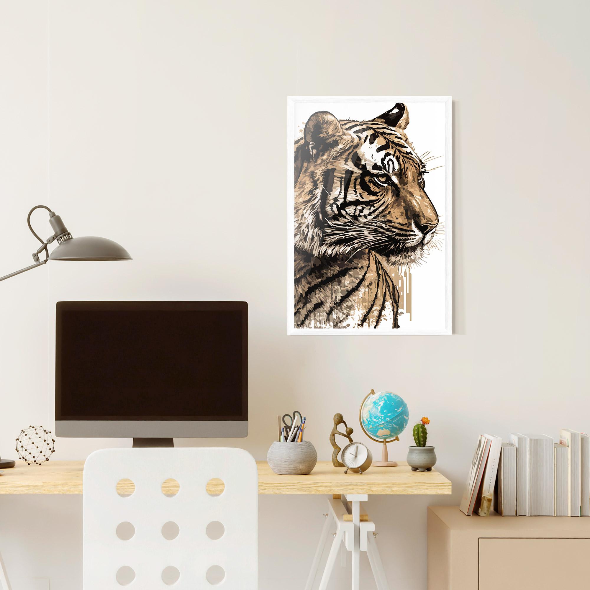 Plakat w Ramie Pretty Tiger Art mockup 6