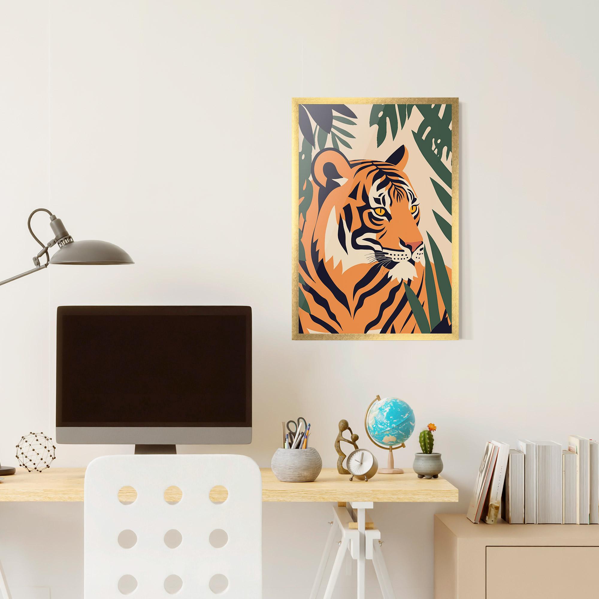 Plakat w Ramie Cartoon Style Tiger mockup 6