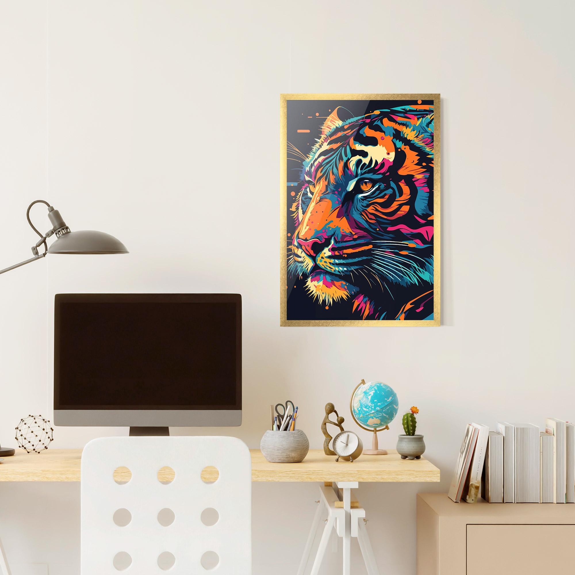 Plakat w Ramie Colorful Tiger mockup 6