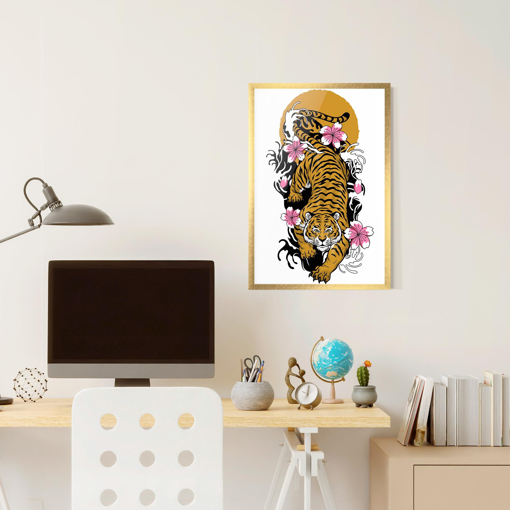 Plakat w Ramie Japanese Style Tiger mockup 6