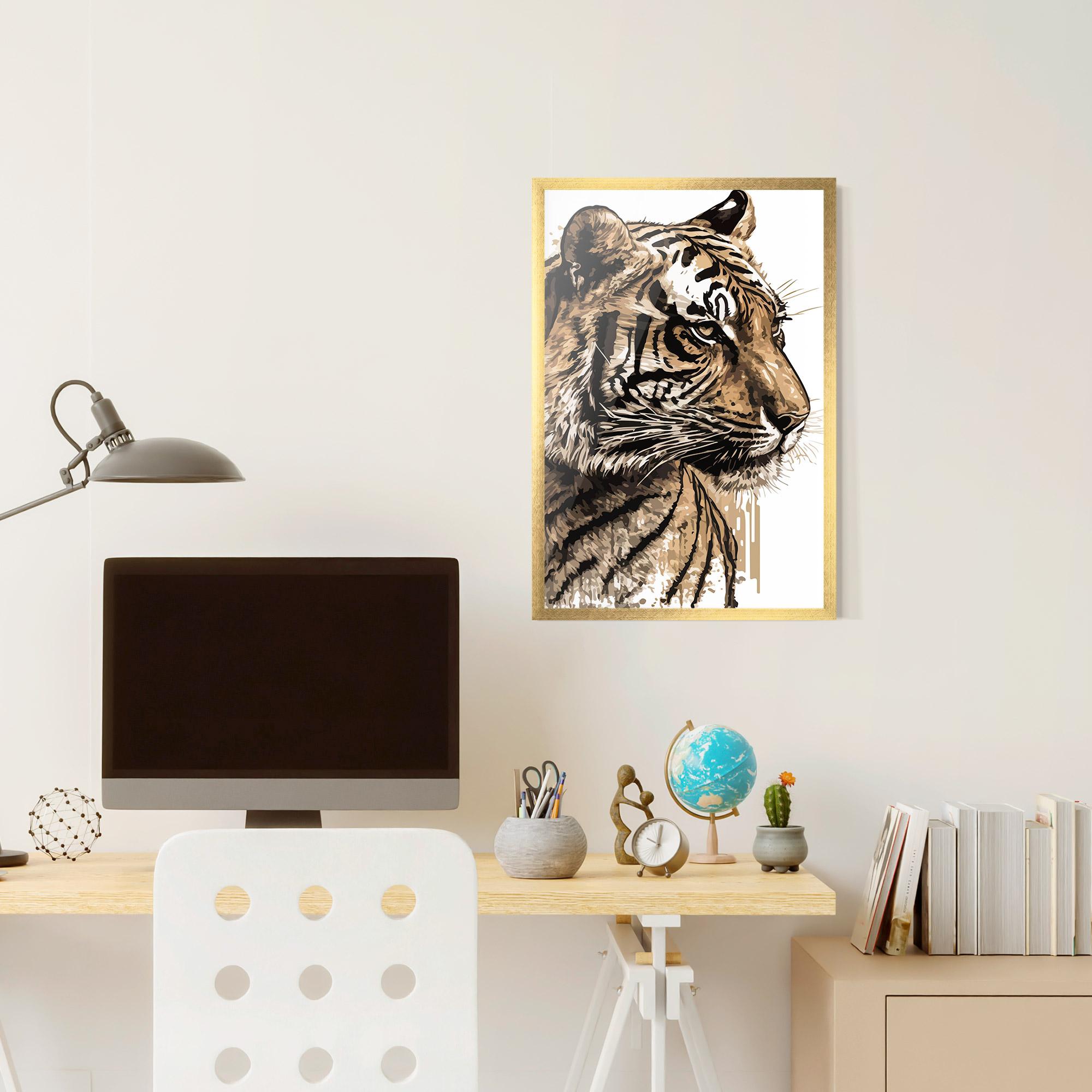 Plakat w Ramie Pretty Tiger Art mockup 6