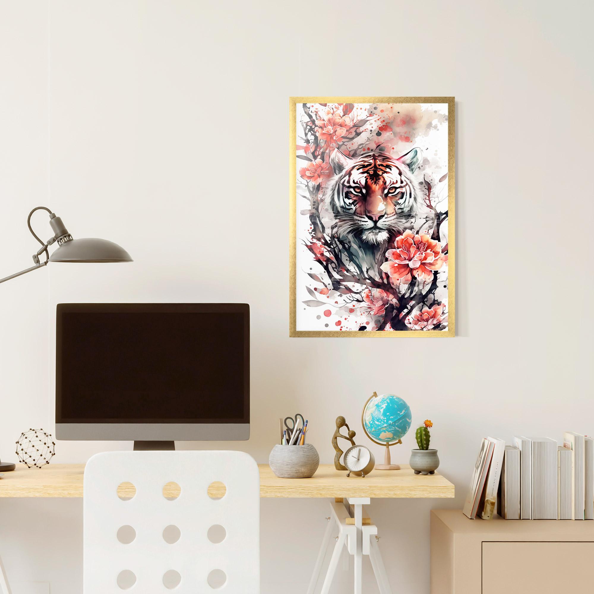 Plakat w Ramie Red Tiger mockup 6
