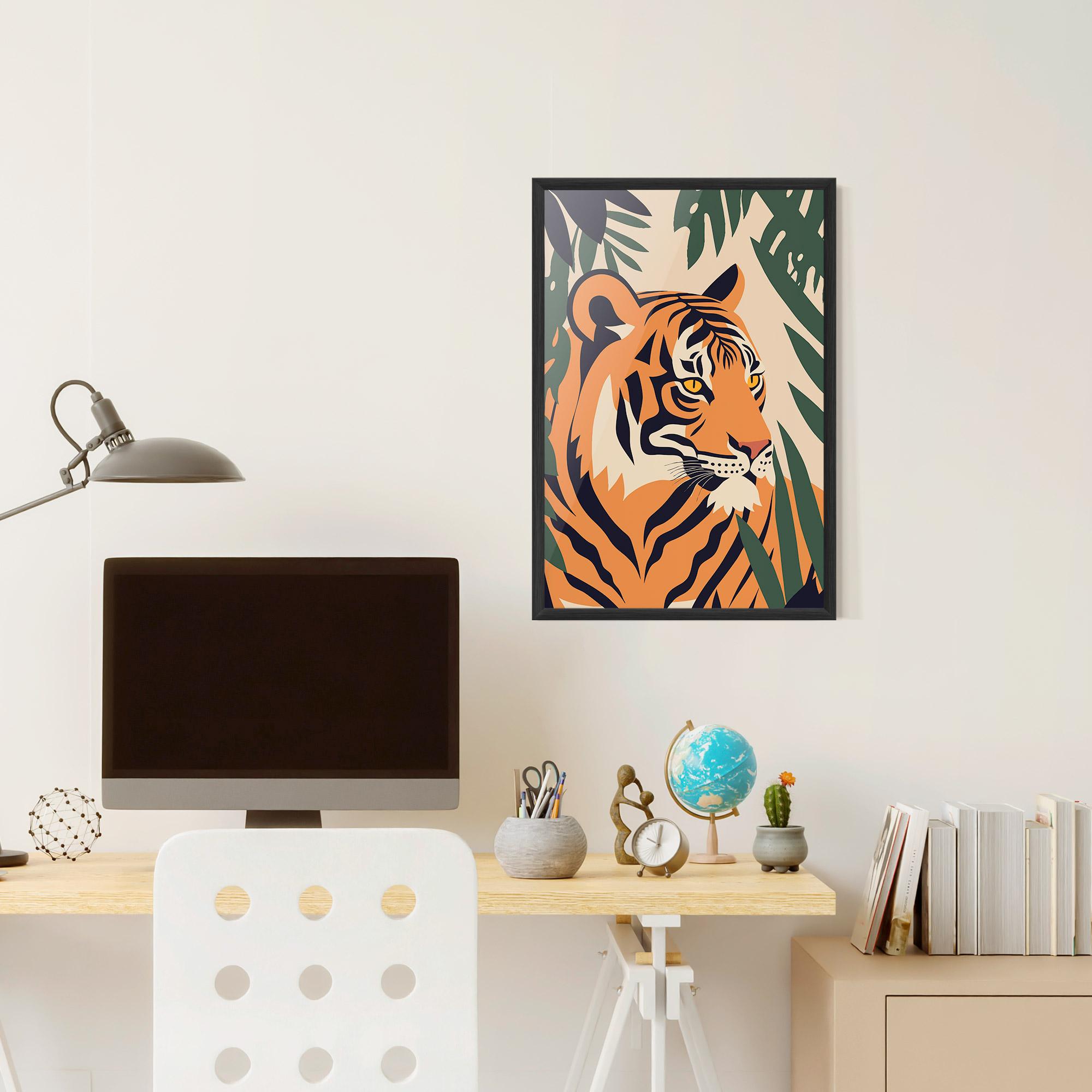 Plakat w Ramie Cartoon Style Tiger mockup 6