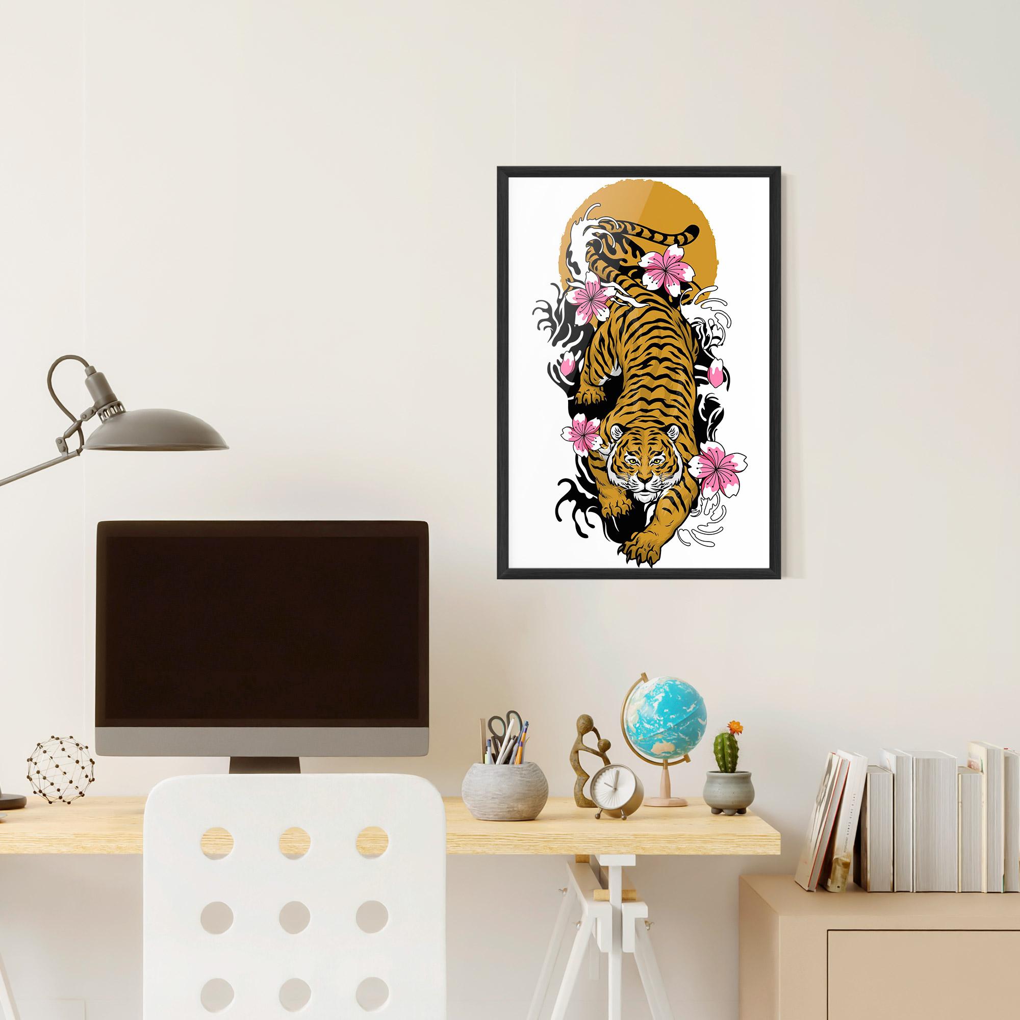 Plakat w Ramie Japanese Style Tiger mockup 6